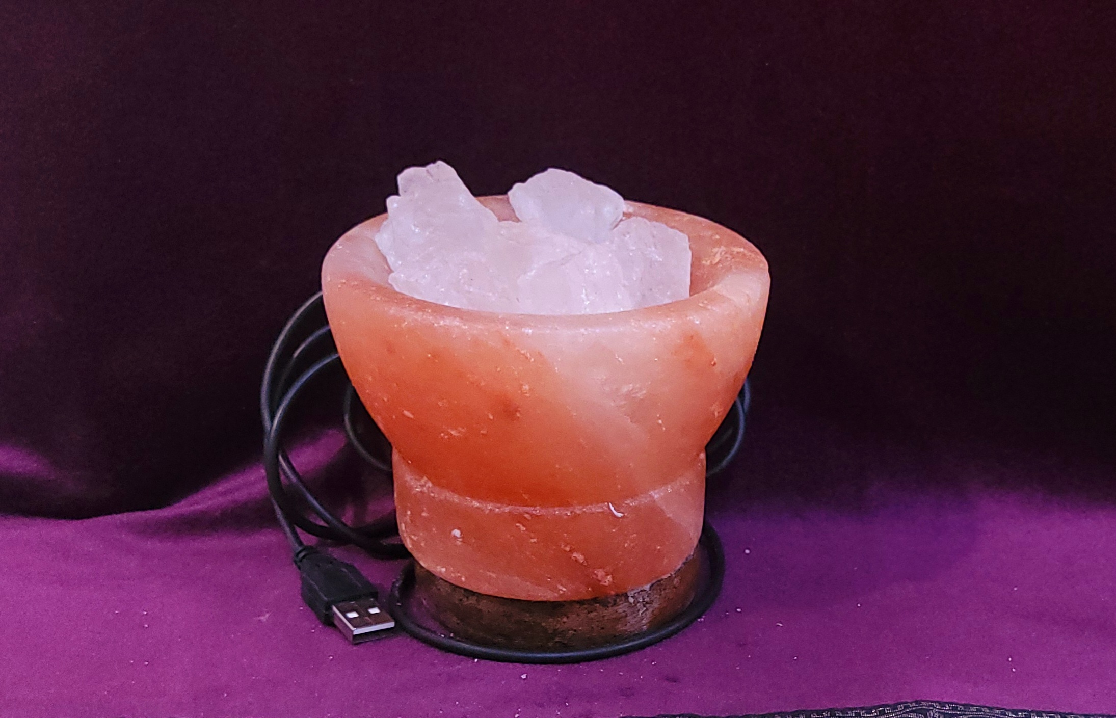 Lámpara de sal de colores USB.