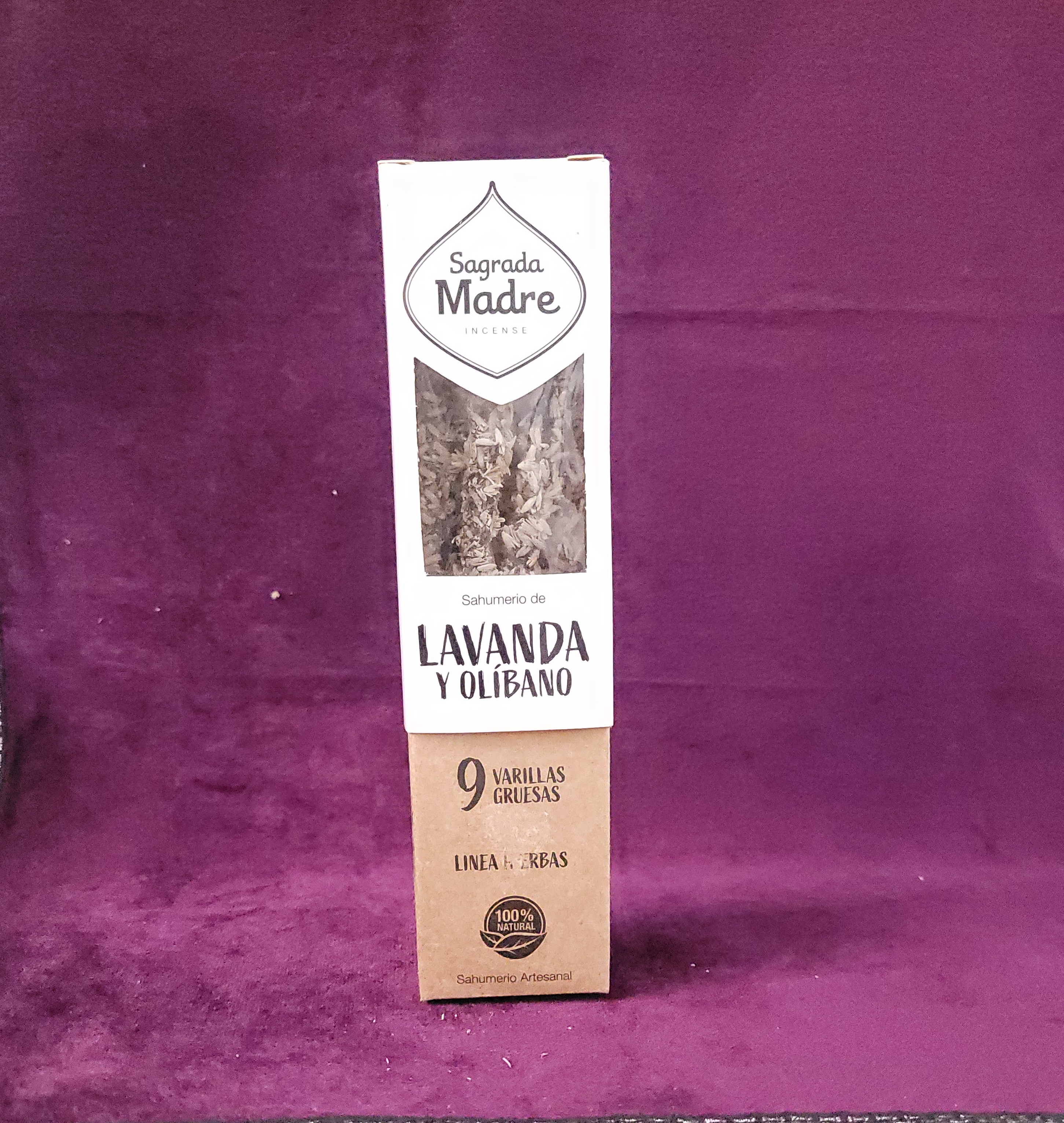 Incienso Natural Sagrada Madre Lavanda y Olíbano