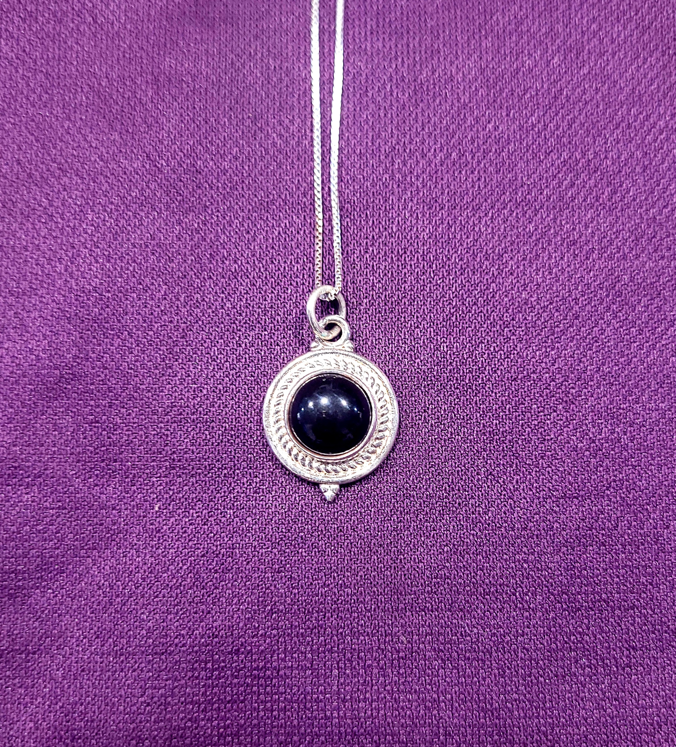 Colgante Ónix. Colgante Plata Ley