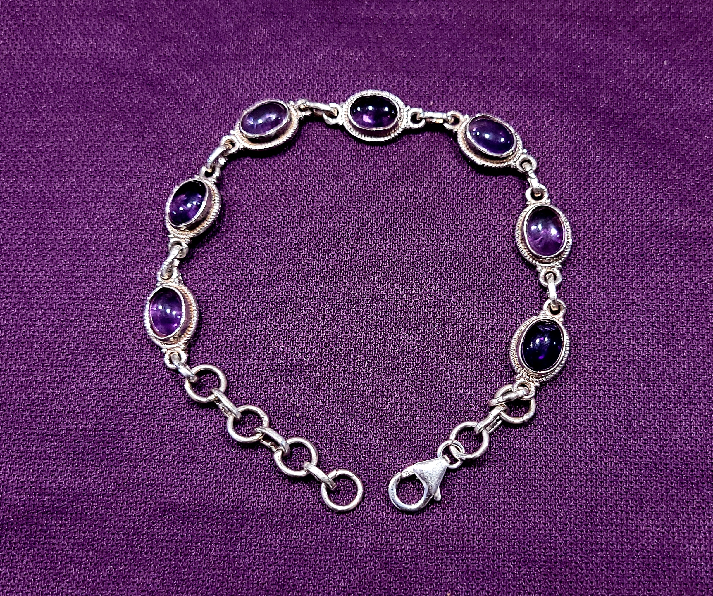 Pulsera Amatista. Plata de Ley