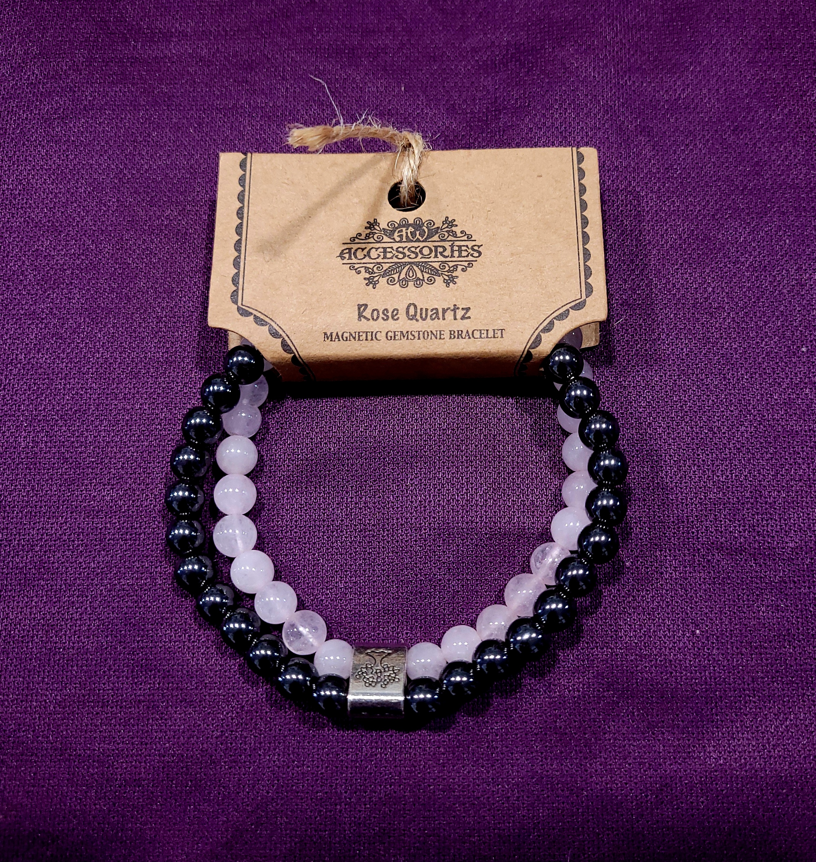 Pulsera Hematite y Cuarzo Rosa