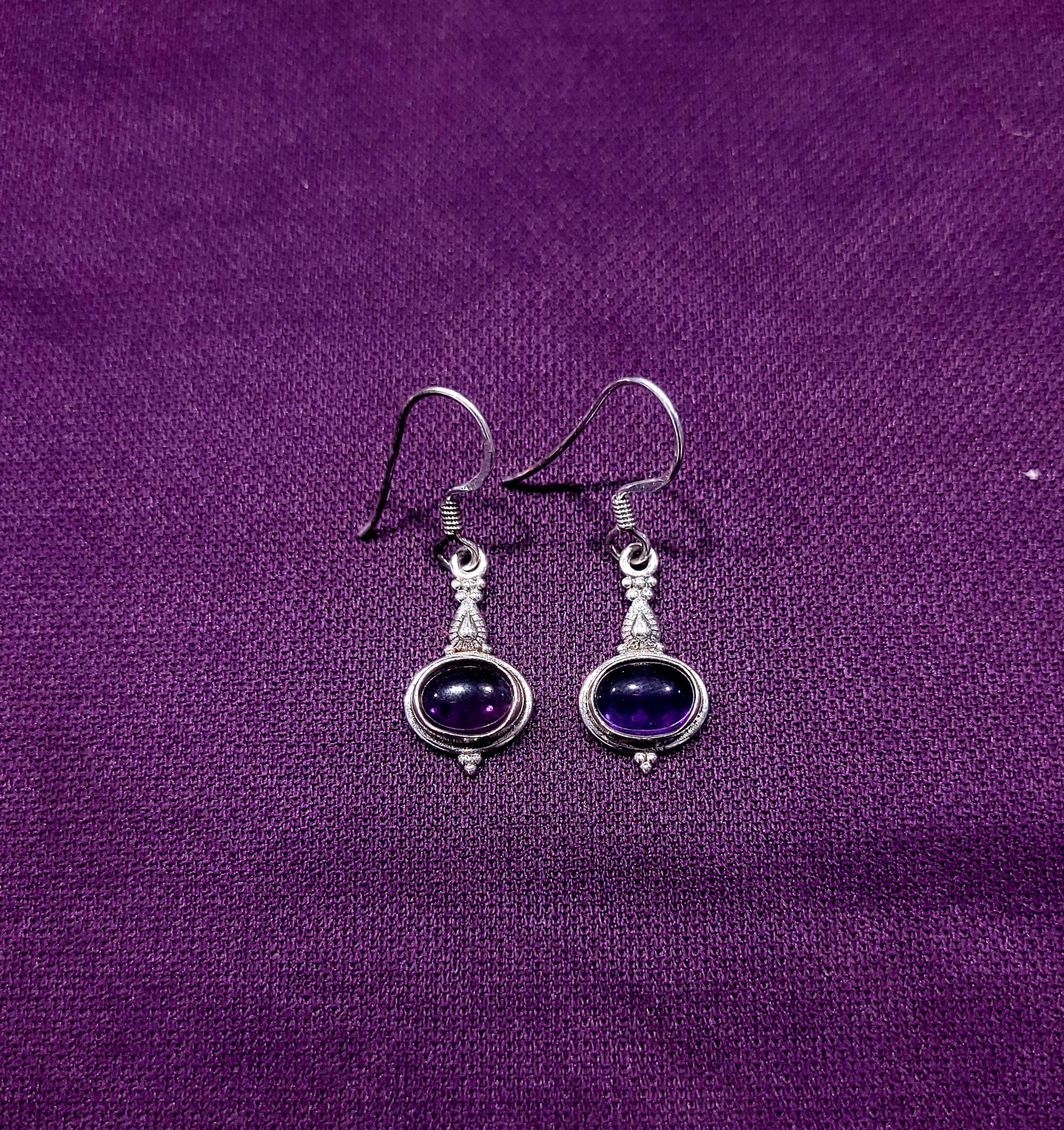 Pendientes Amatista. Plata de Ley