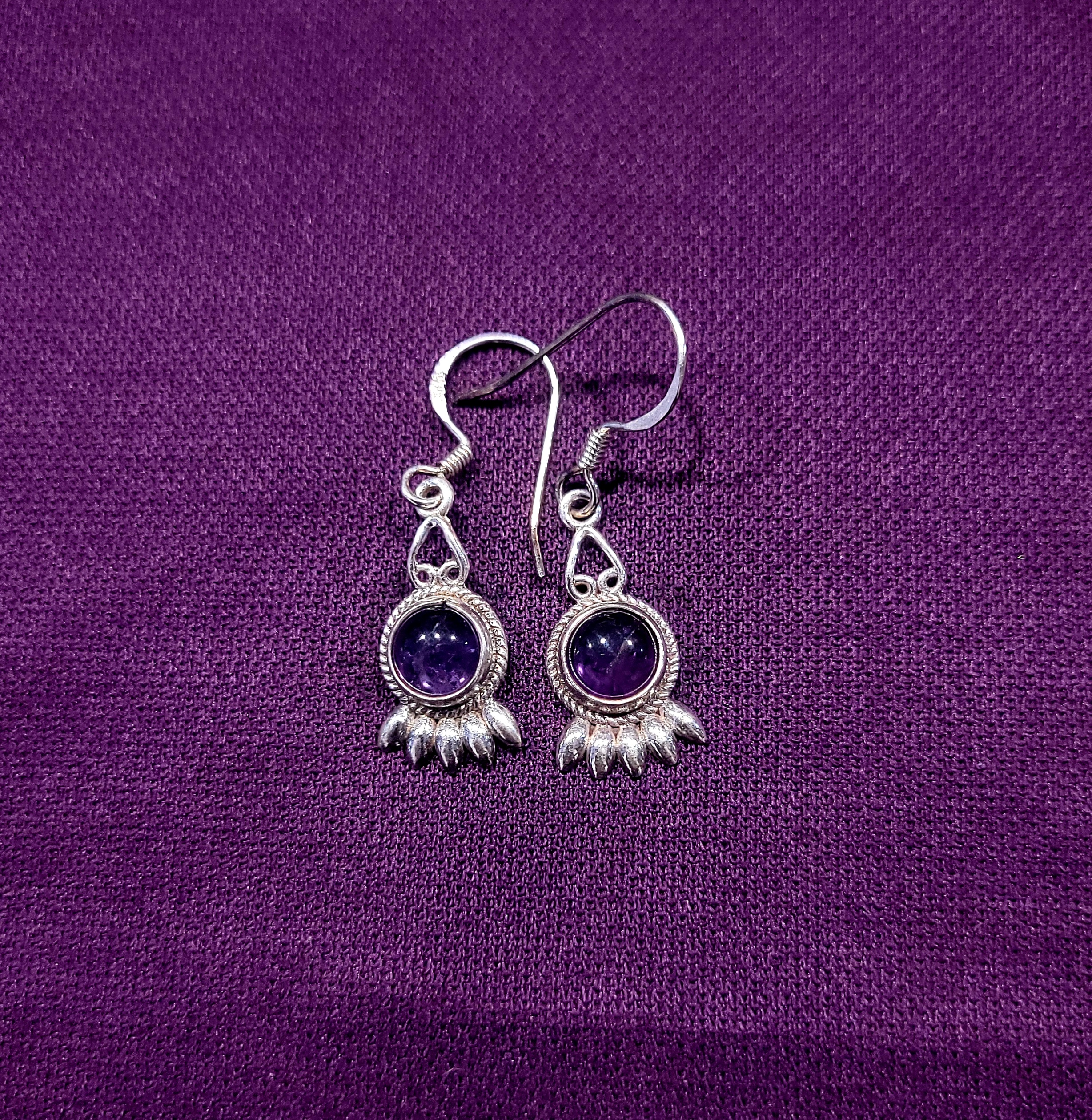 Pendientes Amatista. Plata de Ley