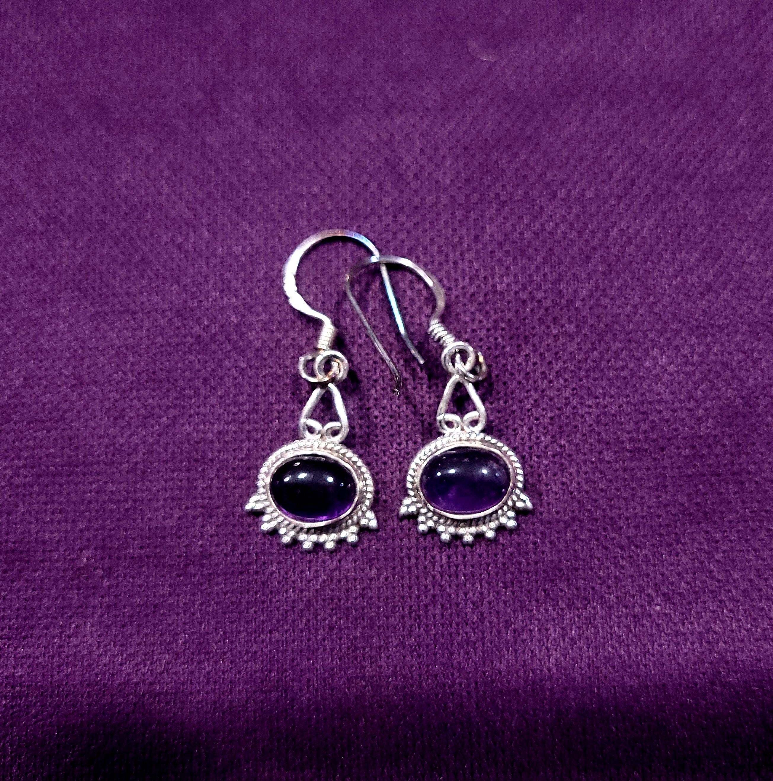 Pendientes Amatista. Plata de Ley