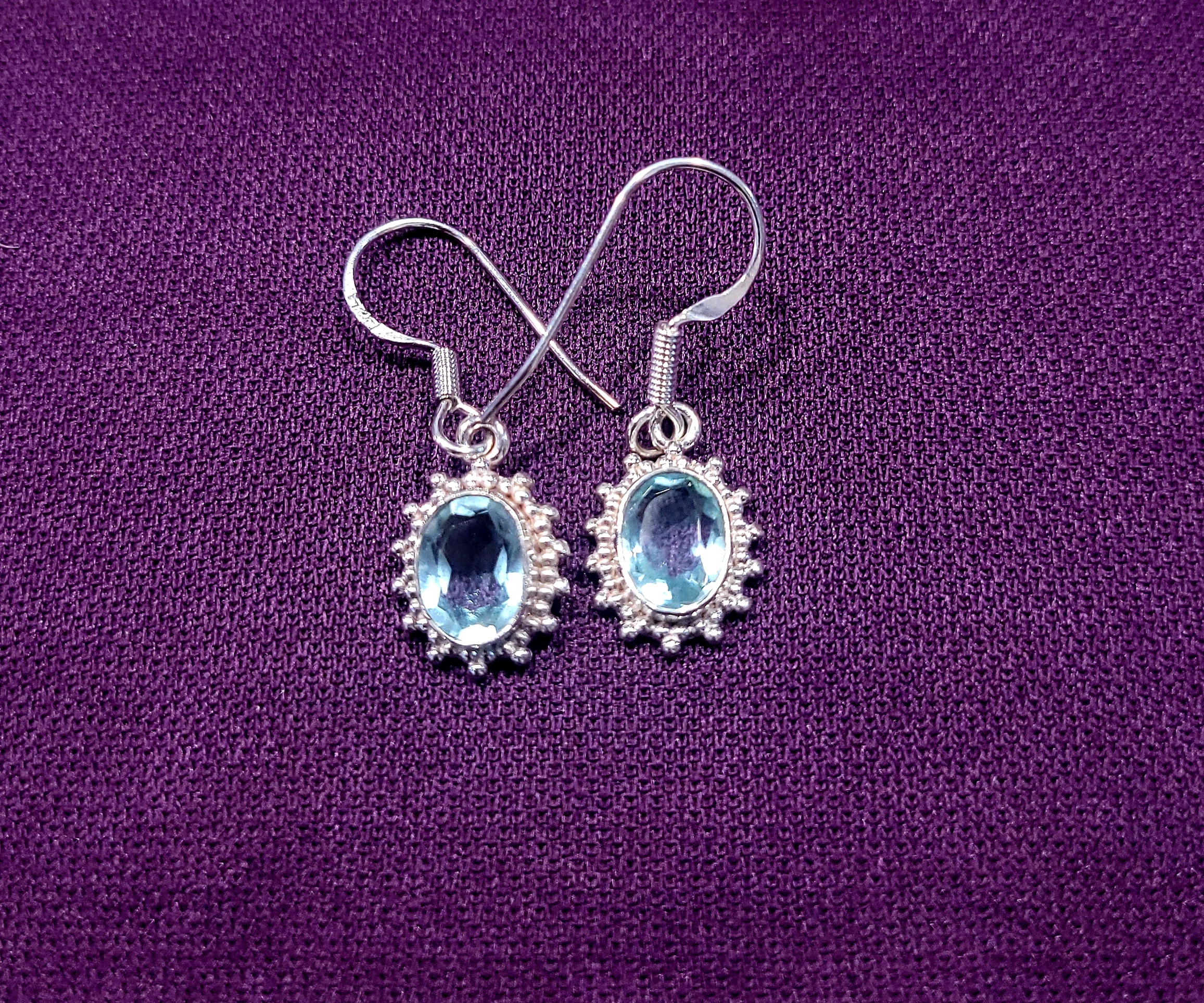 Pendientes de Topacio. Plata de Ley