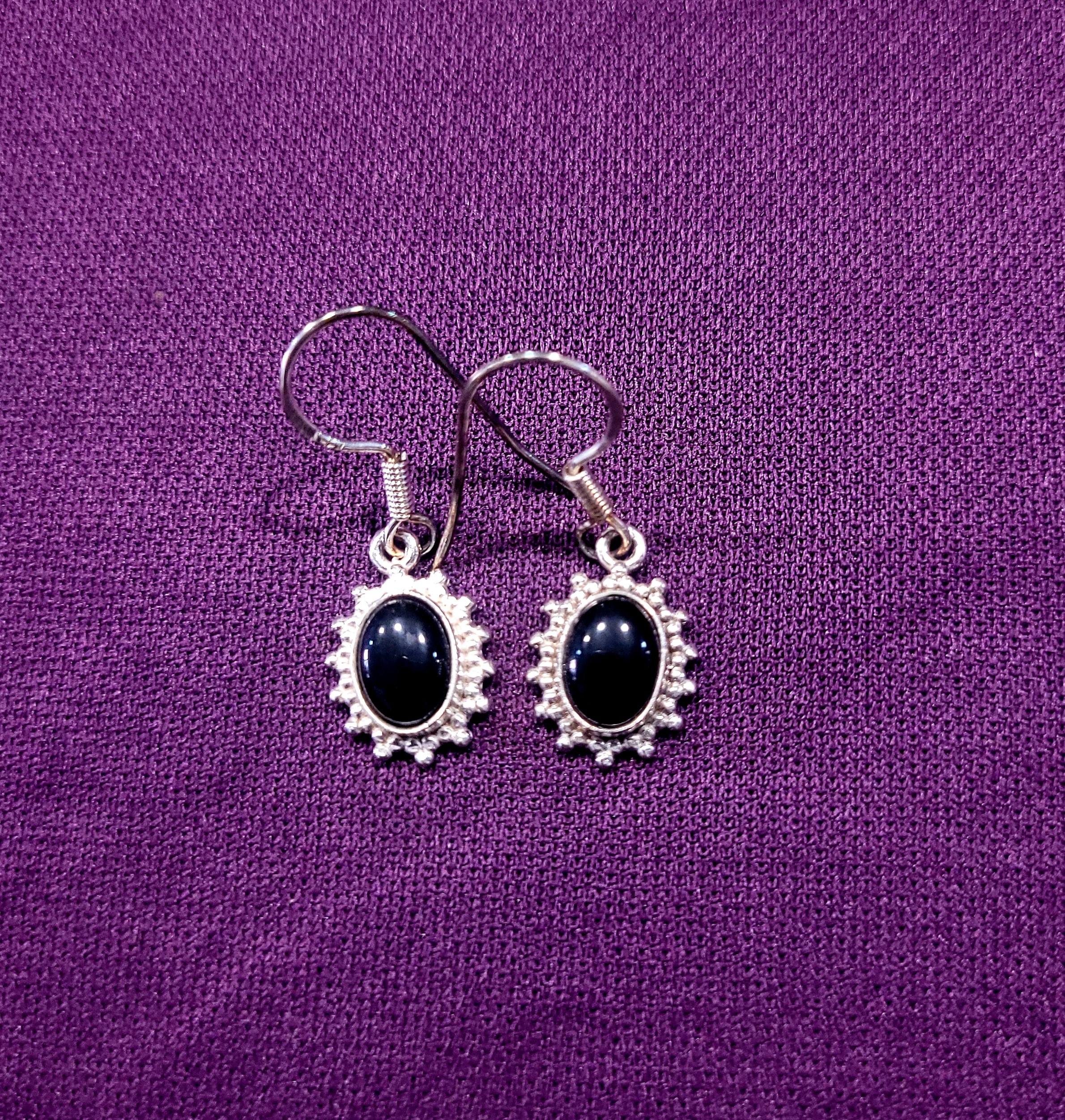 Pendientes Ónix. Plata de Ley