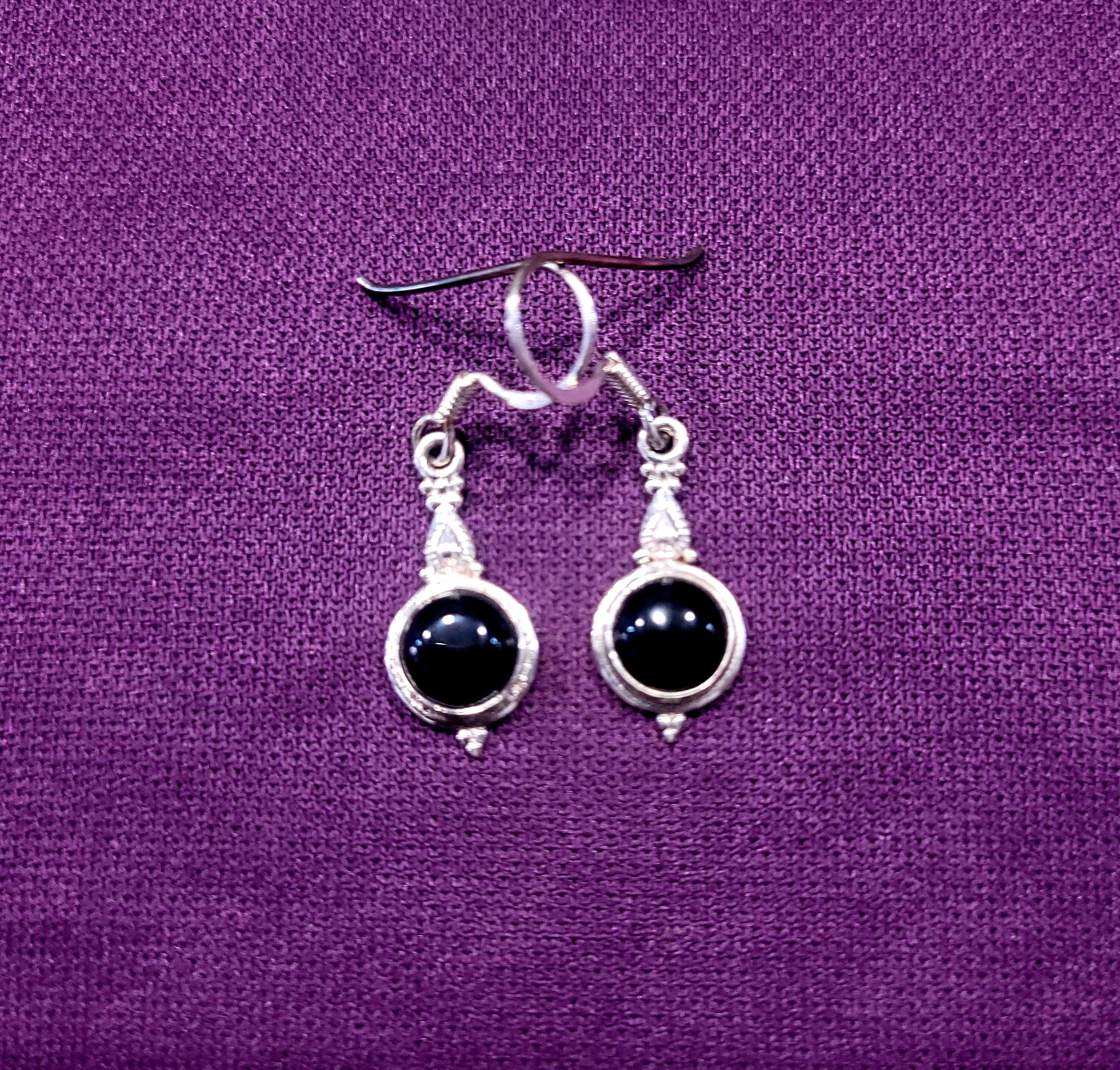 Pendientes Ónix. Plata de Ley