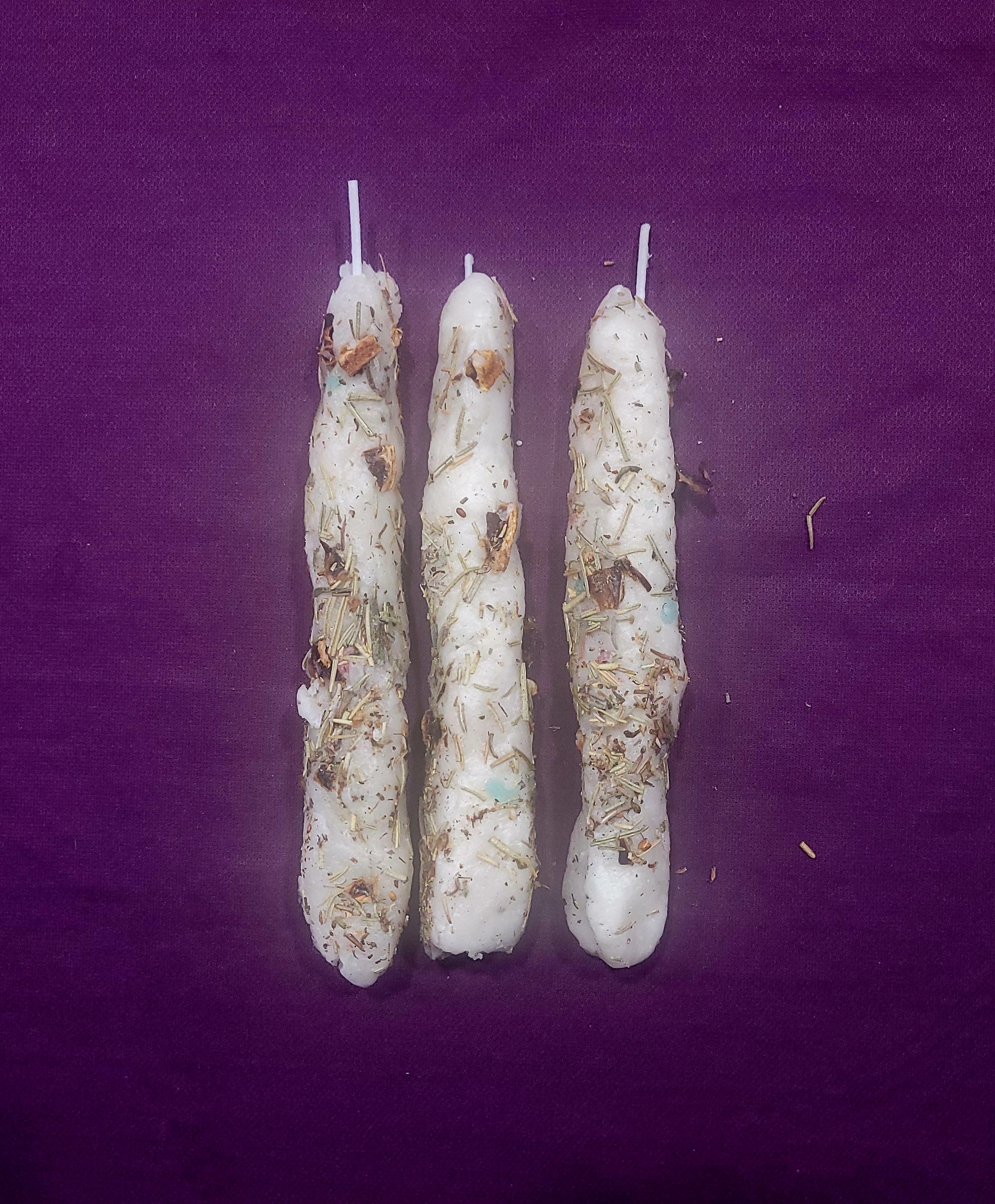 Vela Natural Herborea Blanca limpieza, purificación y protección. Hechas a Mano