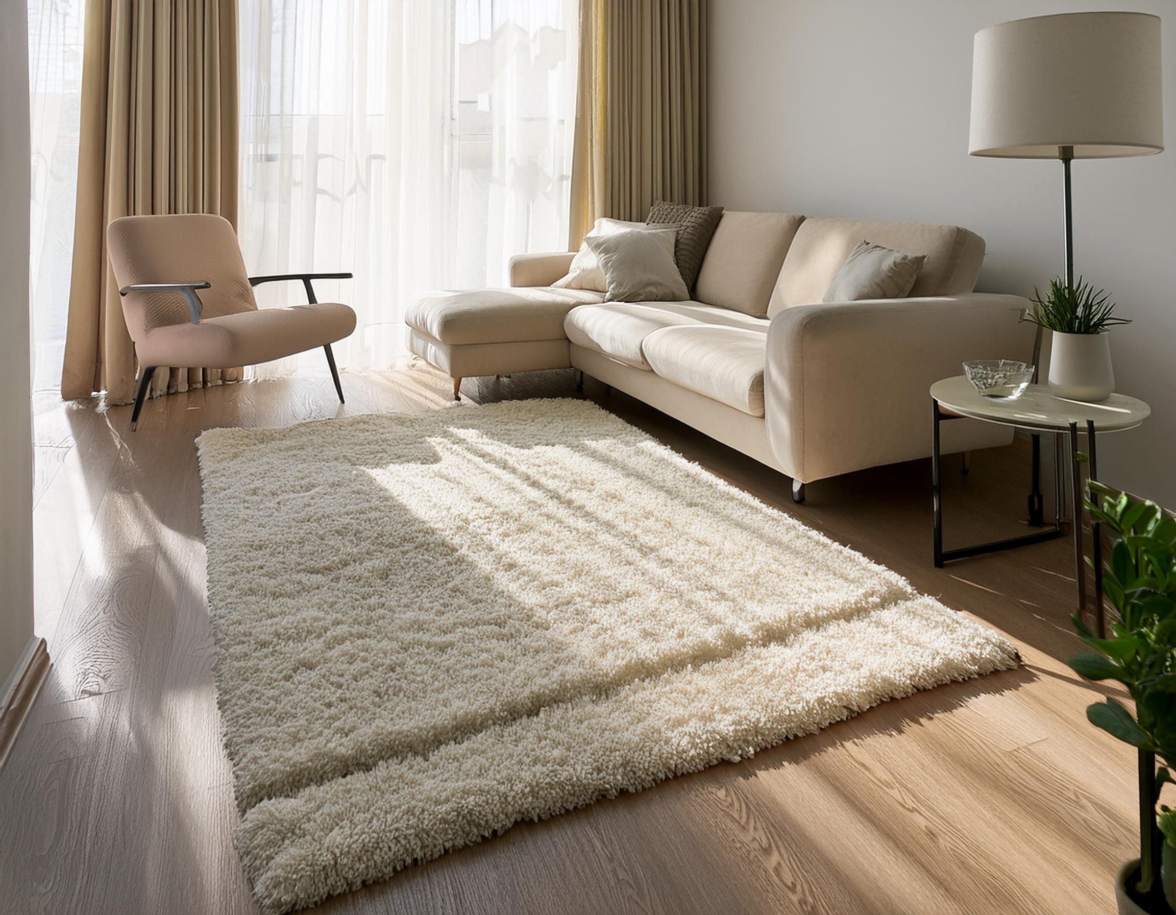 Beige Shaggy Area Rug