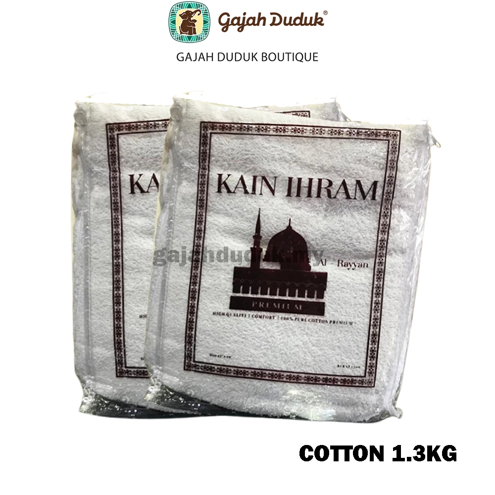 Kain Ihram Premium Cotton & Microfiber Eksklusif Dewasa & Kanak-Kanak Sesuai Untuk Umrah Haji