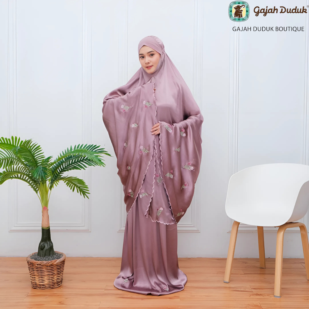 Telekung Shimmer Sulam Exclusive Sesuai Untuk Dijadikan Hantaran Nikah Tunang Kahwin