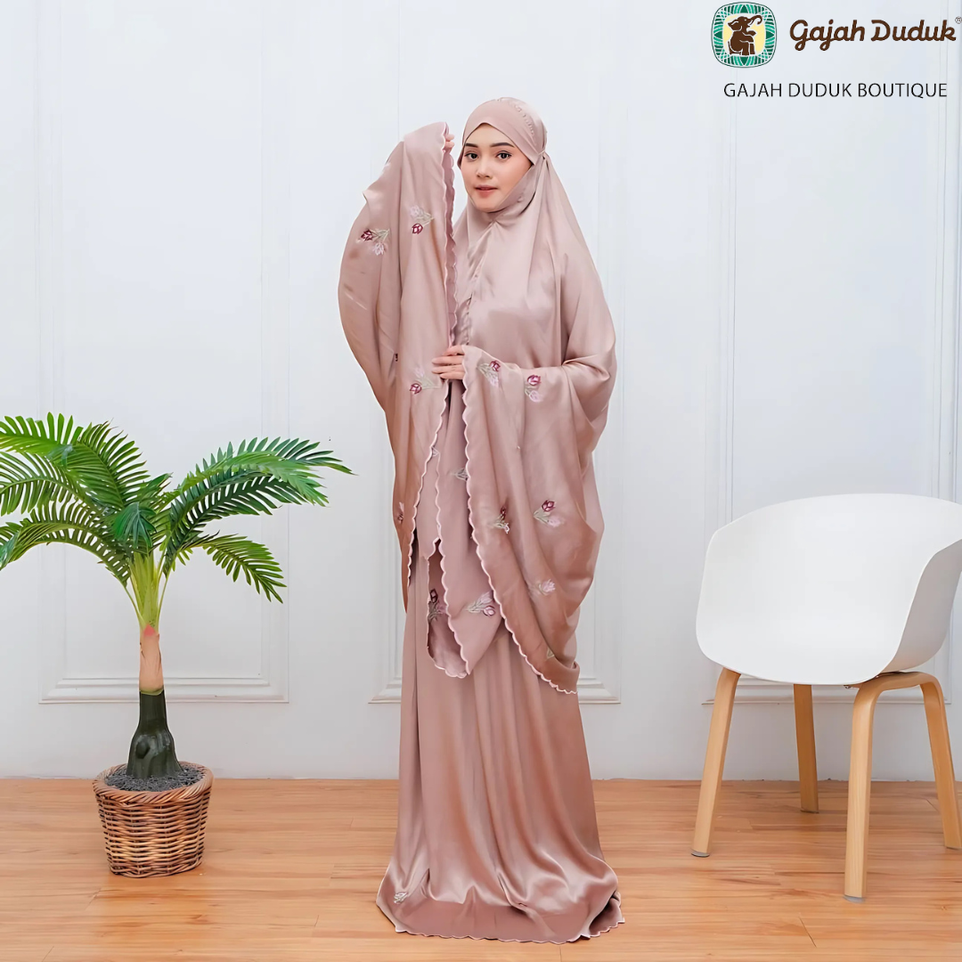 Telekung Shimmer Sulam Exclusive Sesuai Untuk Dijadikan Hantaran Nikah Tunang Kahwin