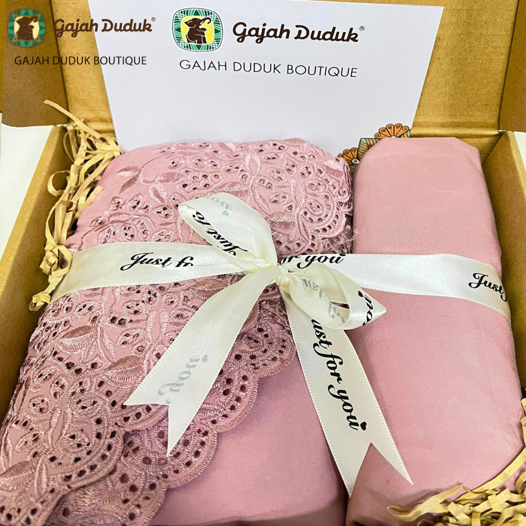Set Gift Box Telekung Premium Cotton Sesuai Untuk Hadiah Kepada Yang Tersayang