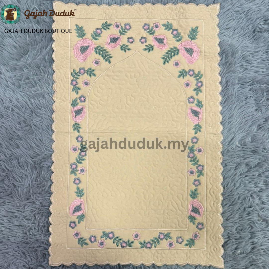 Gift Box Sejadah Muka Travel Mini Sulam Premium Exclusive High Quality (Made in Turkey)