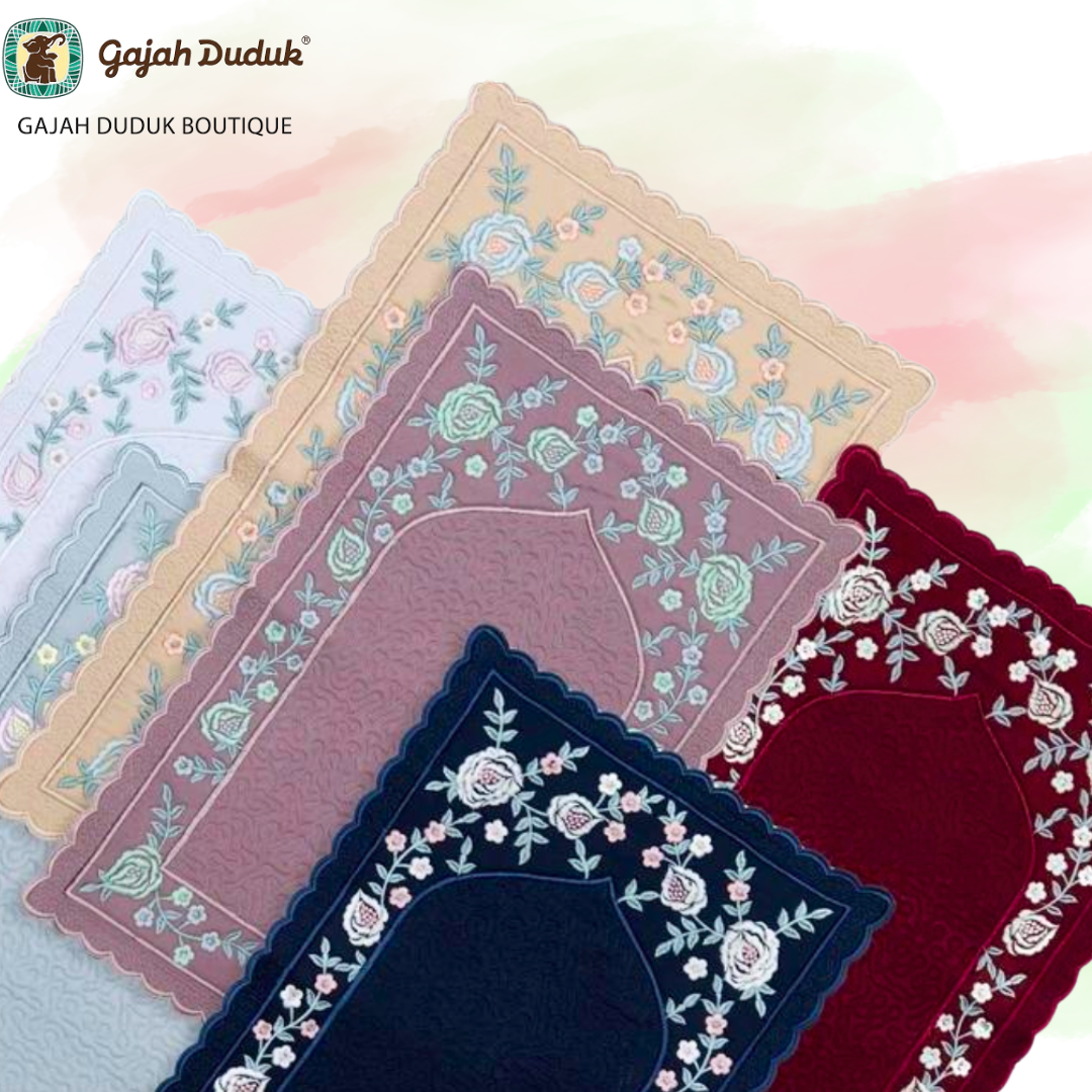 Gift Box Sejadah Muka Travel Mini Sulam Premium Exclusive High Quality (Made in Turkey)