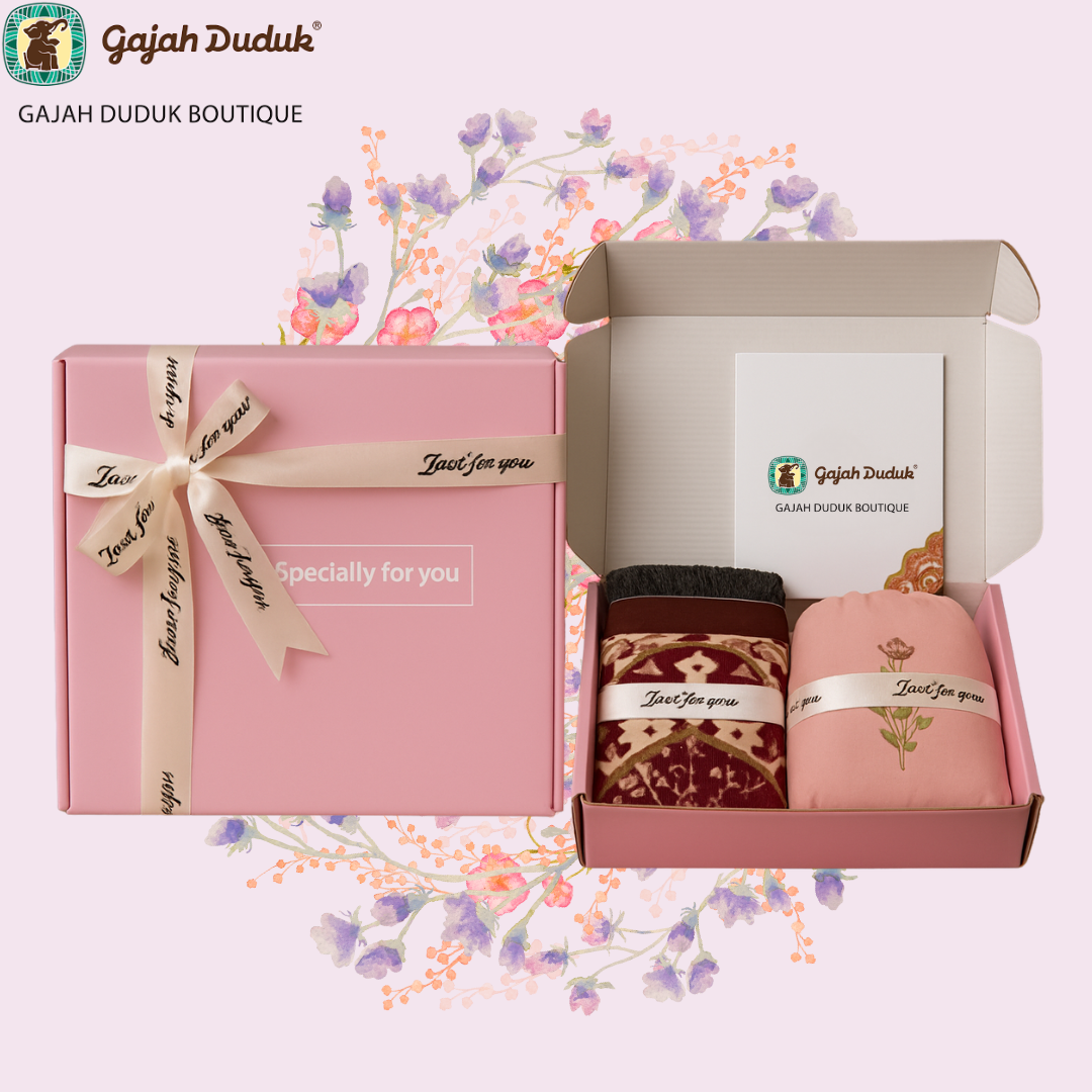 Set Gift Telekung Travel Pouch & Sejadah Mini Muka Panjang Sesuai Untuk Hadiah , Gift Buat Yg Tersayang