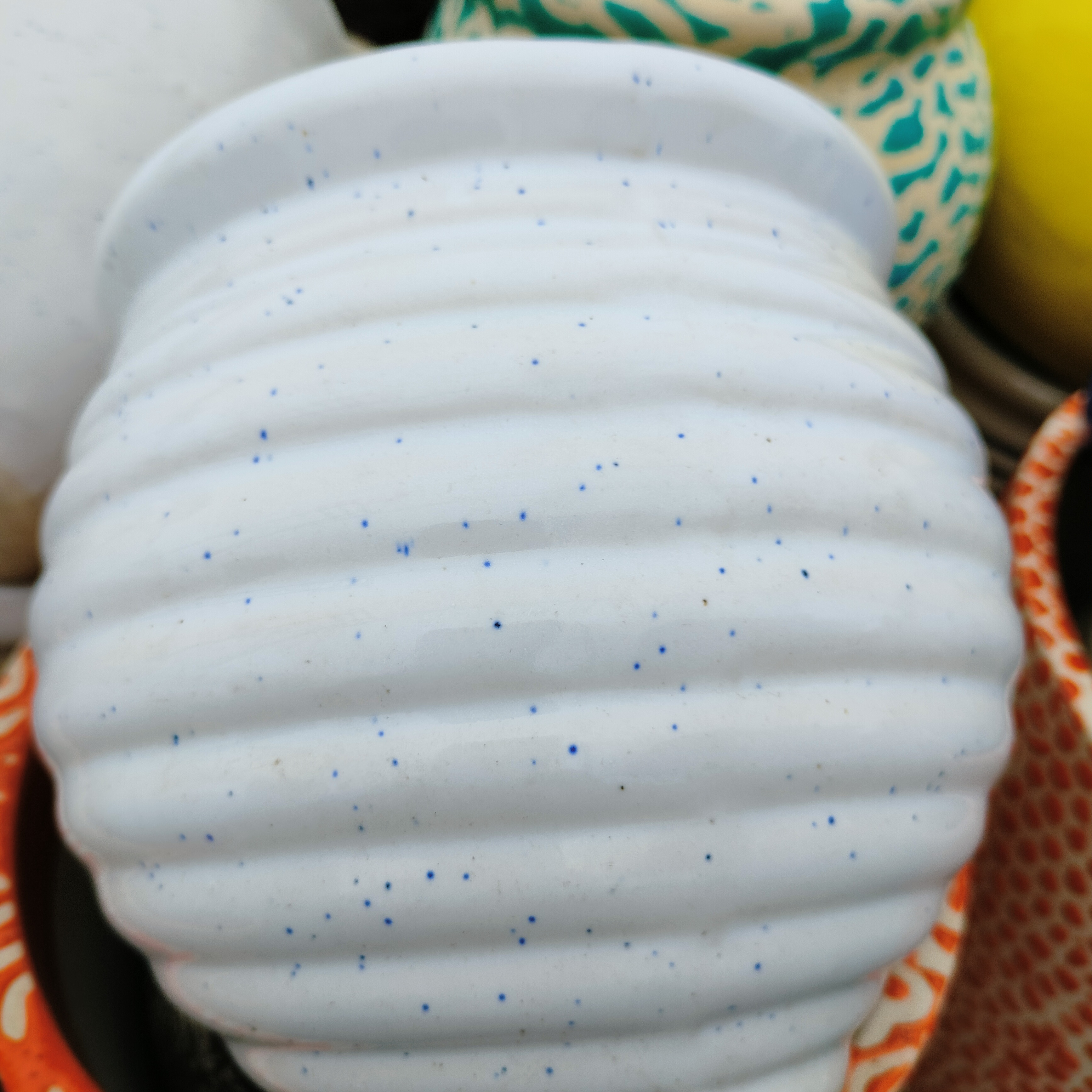 White Ceramic Vase (Handi )- 10"