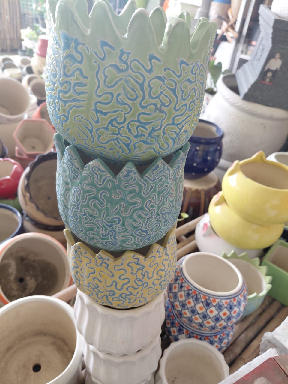 Crown-shaped Ceramic Planter