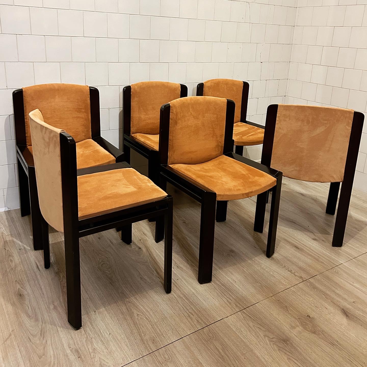 Set six chairs designed by Joe Colombo for Poggi 1960 Italy 
