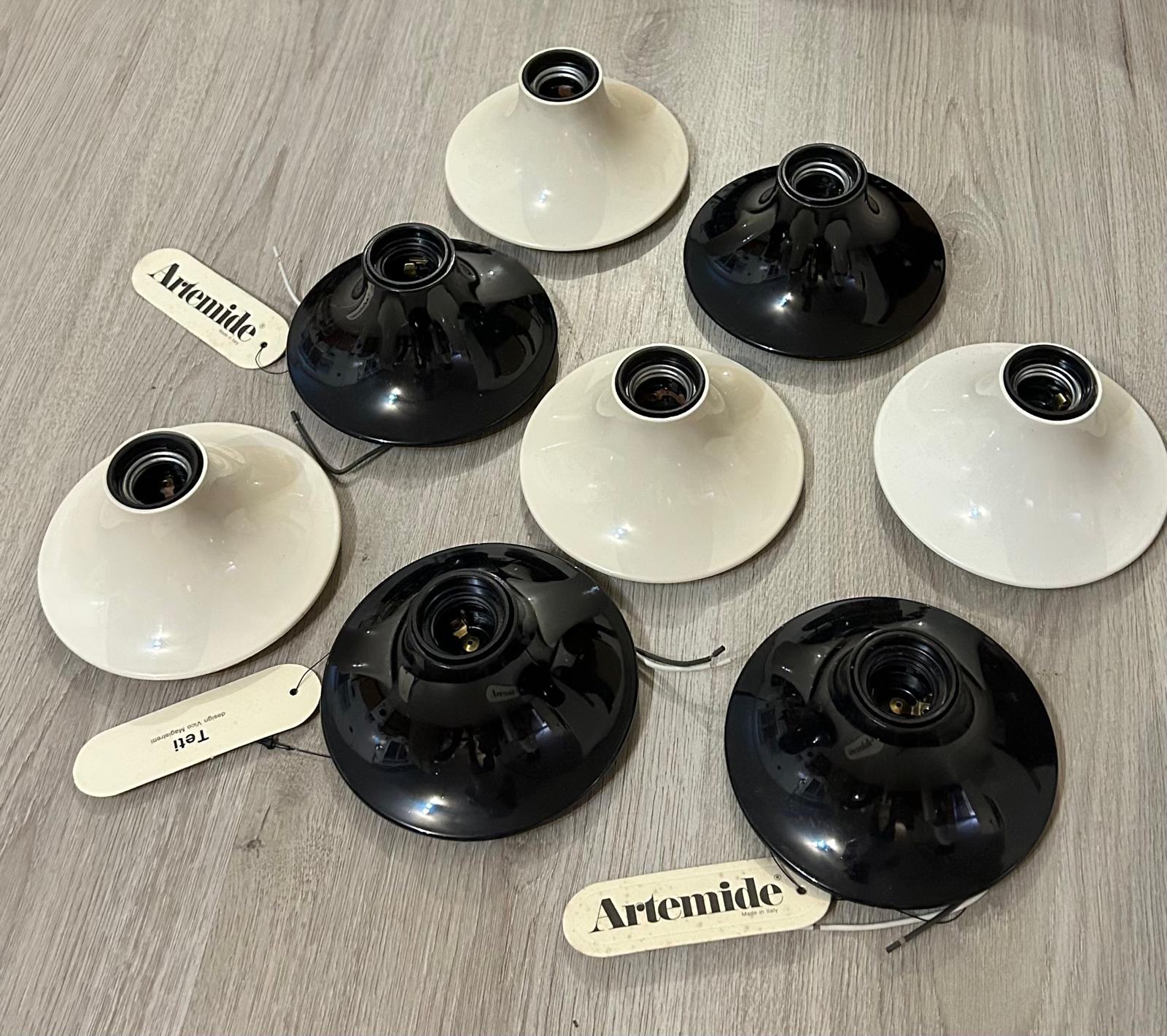 Set 8 Artemide “Teti” Wall Lamp , Design Vico Magistretti , Artemide , 1970s Italy 