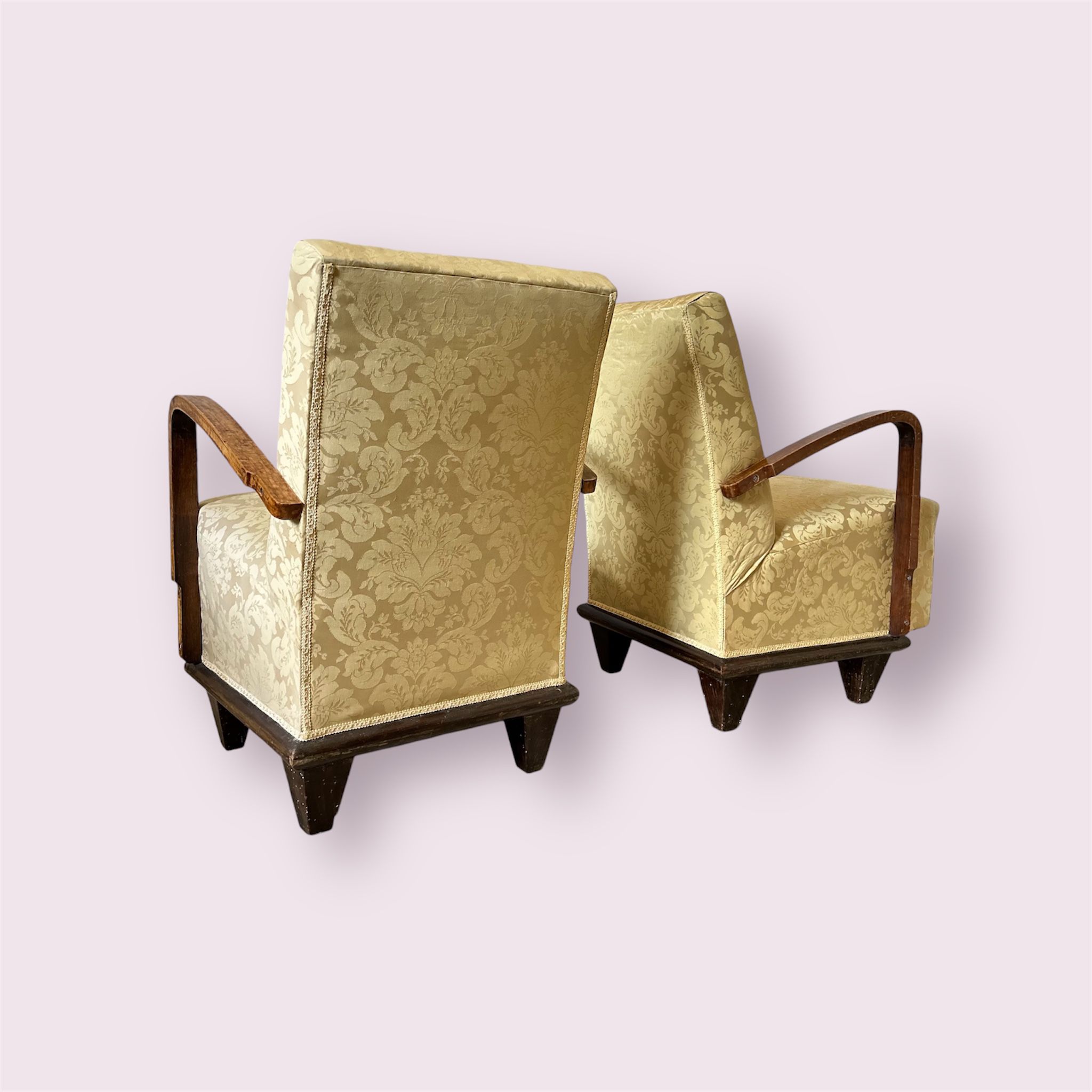 Coppia Poltroncine Art Decò Anni 40, Italia, Set di 2 