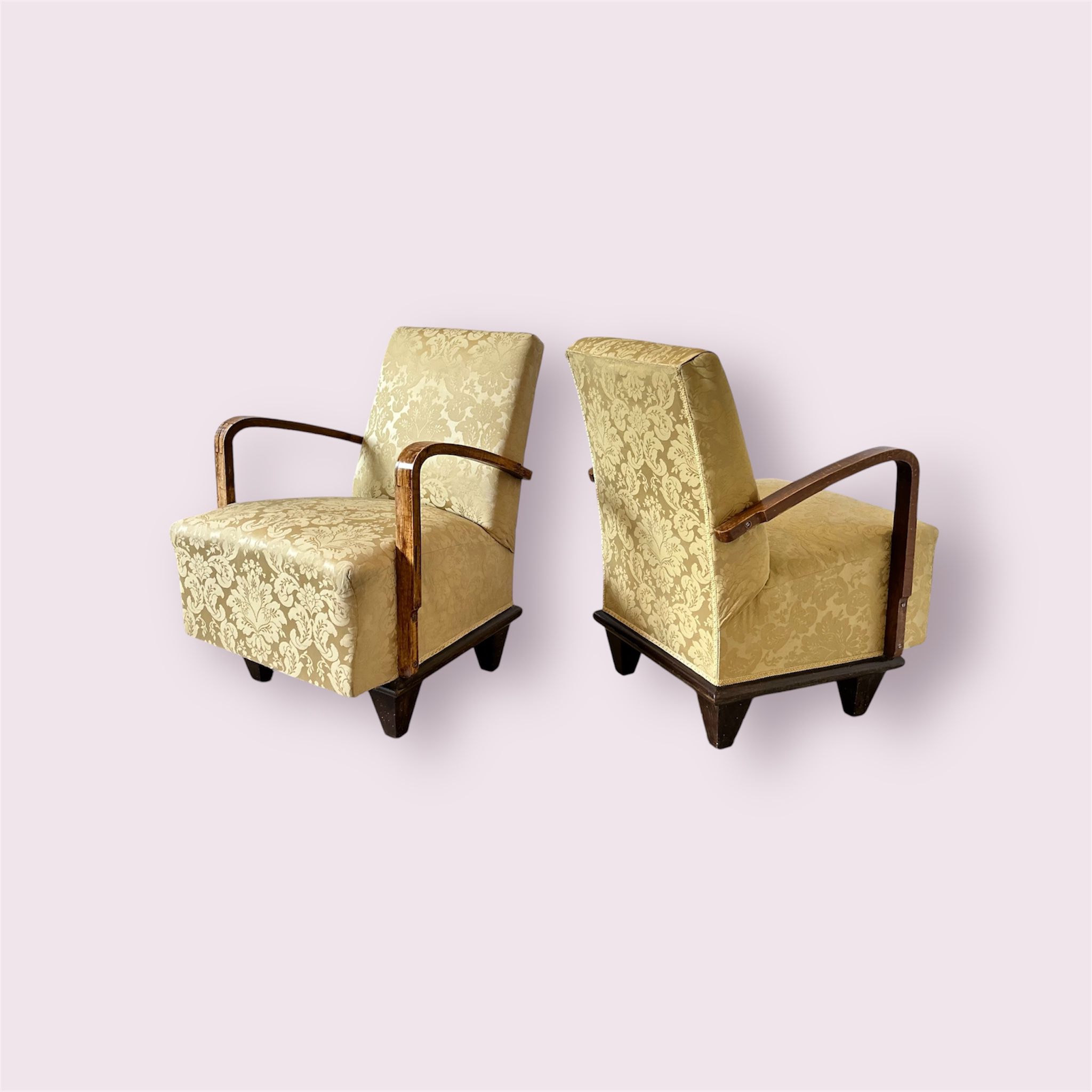 Coppia Poltroncine Art Decò Anni 40, Italia, Set di 2 