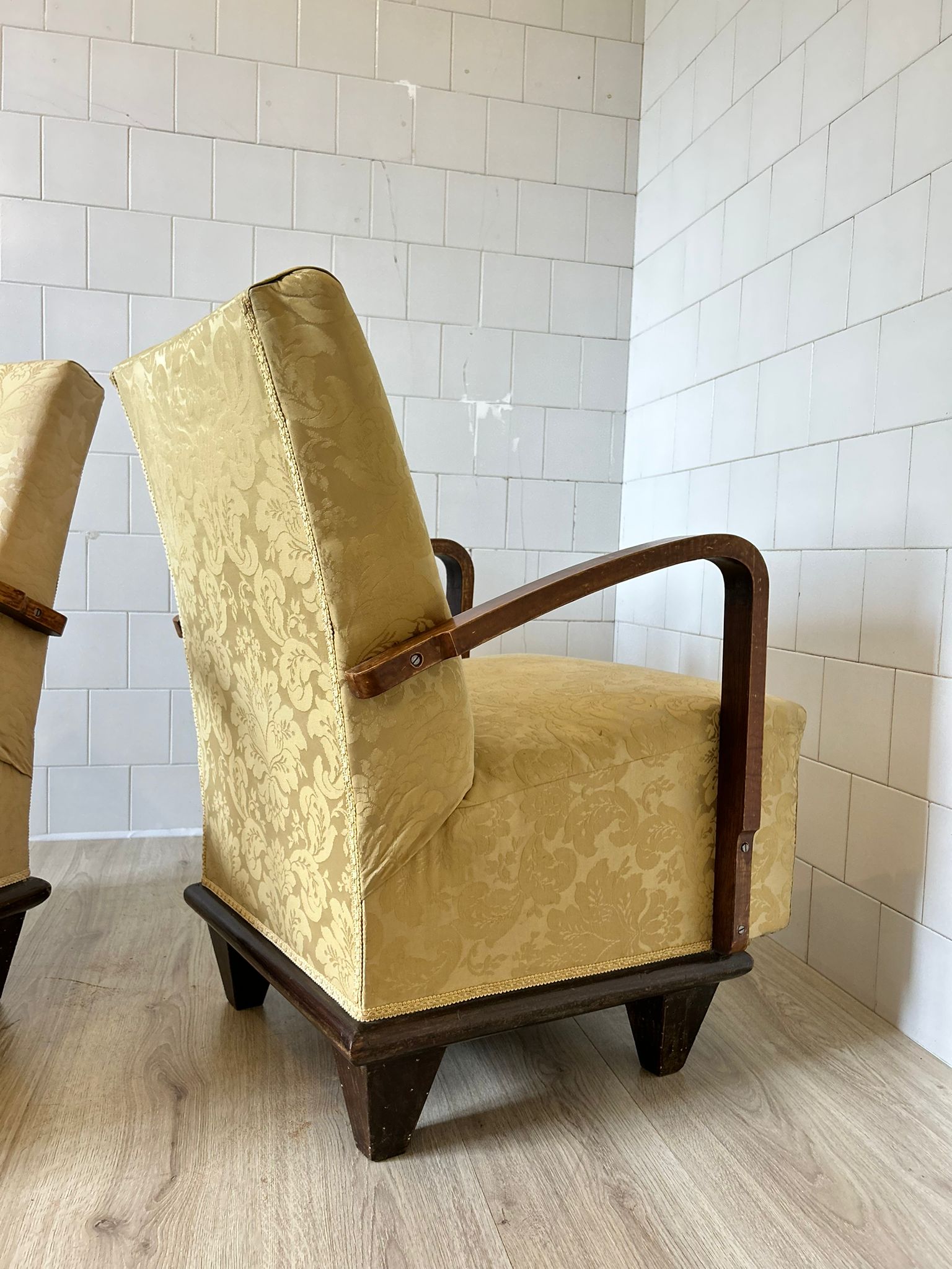 Coppia Poltroncine Art Decò Anni 40, Italia, Set di 2 