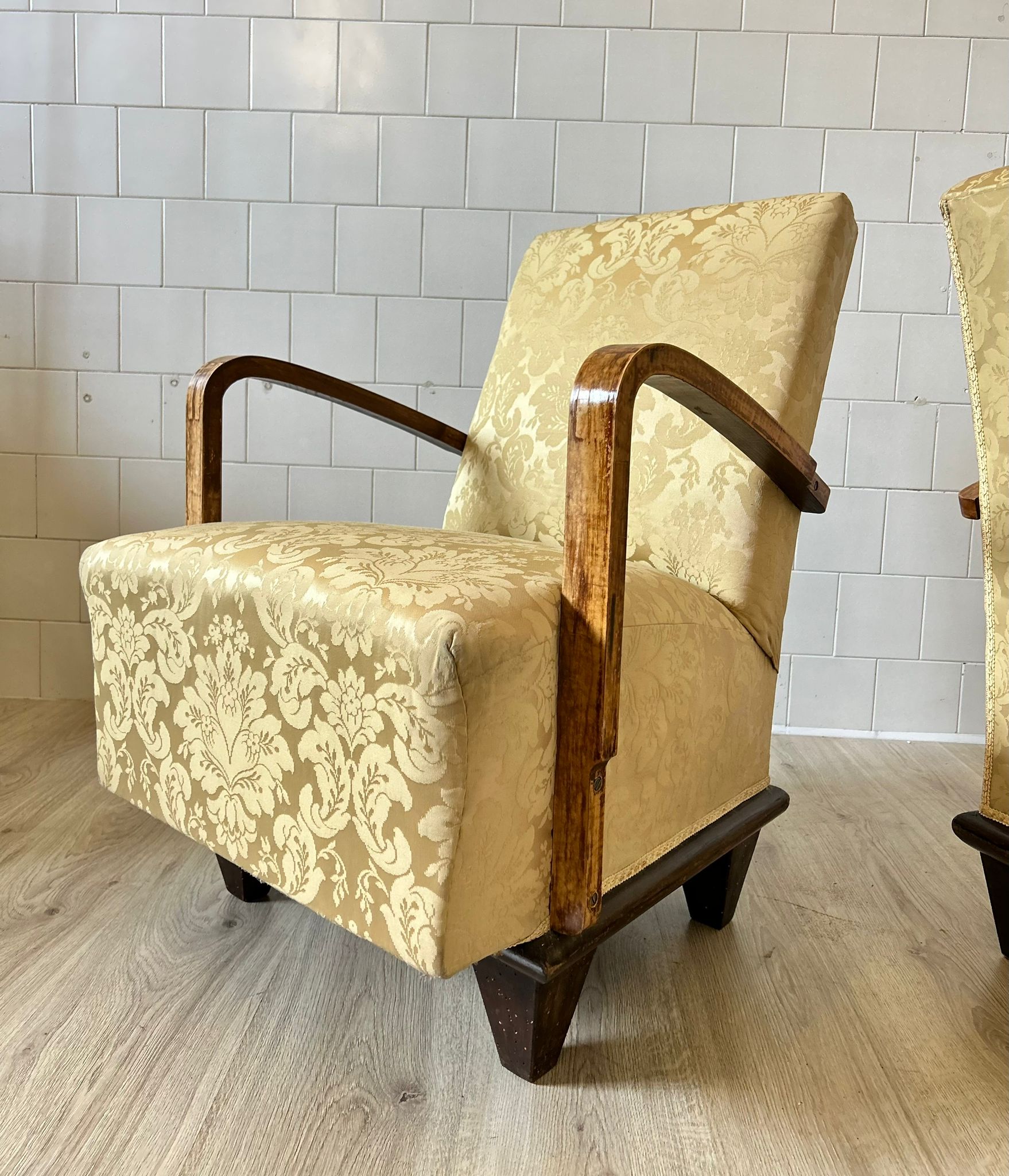 Coppia Poltroncine Art Decò Anni 40, Italia, Set di 2 