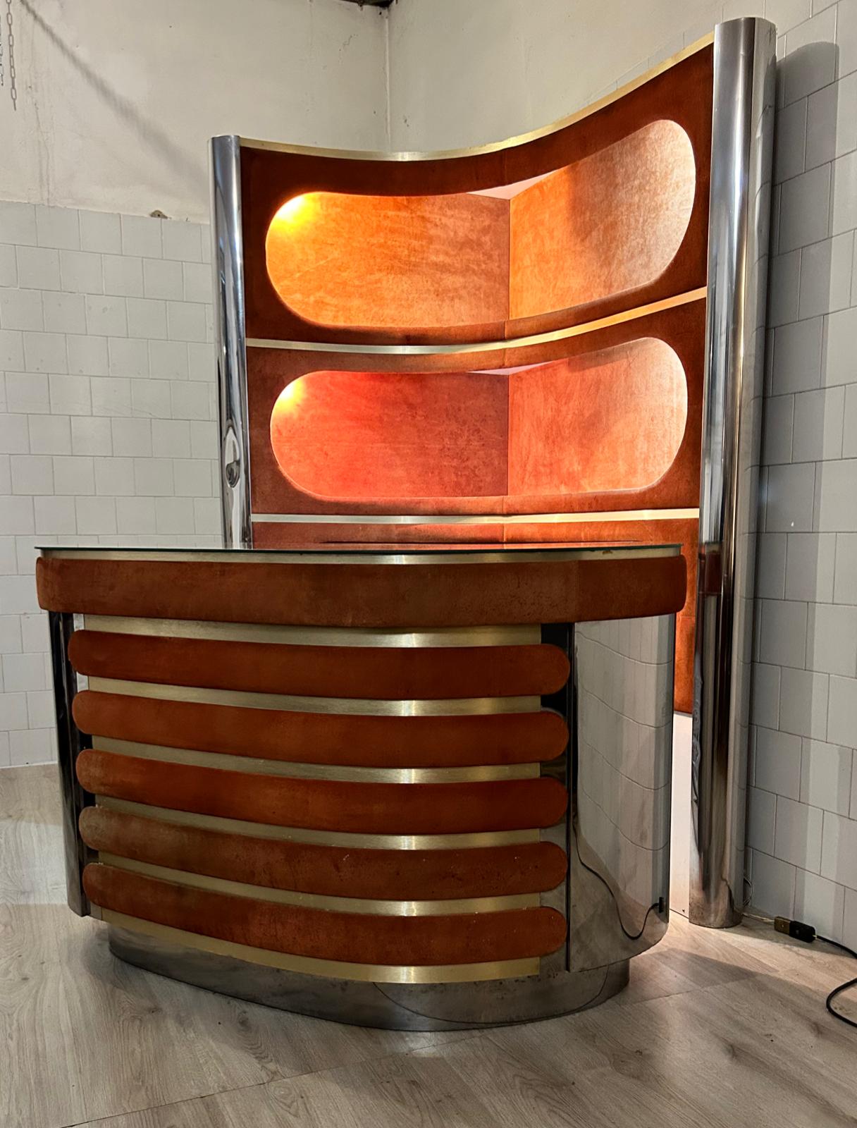 Iconic Cabinet Bar Design By Willy Rizzo , 1970 , Italy