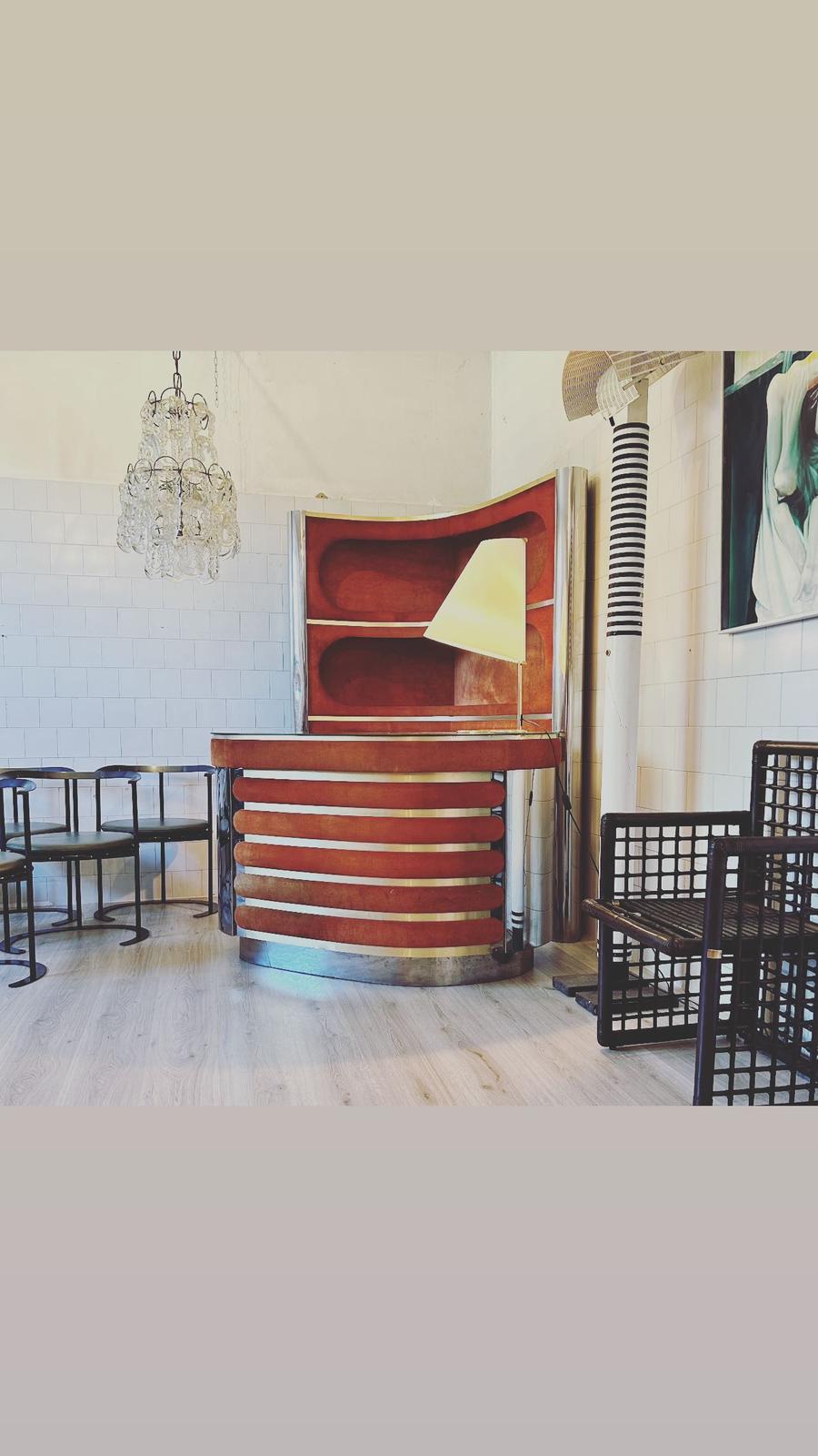 Iconic Cabinet Bar Design By Willy Rizzo , 1970 , Italy