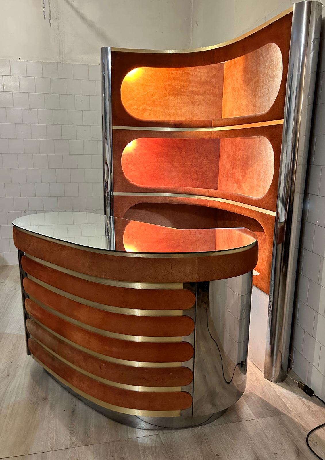 Iconic Cabinet Bar Design By Willy Rizzo , 1970 , Italy