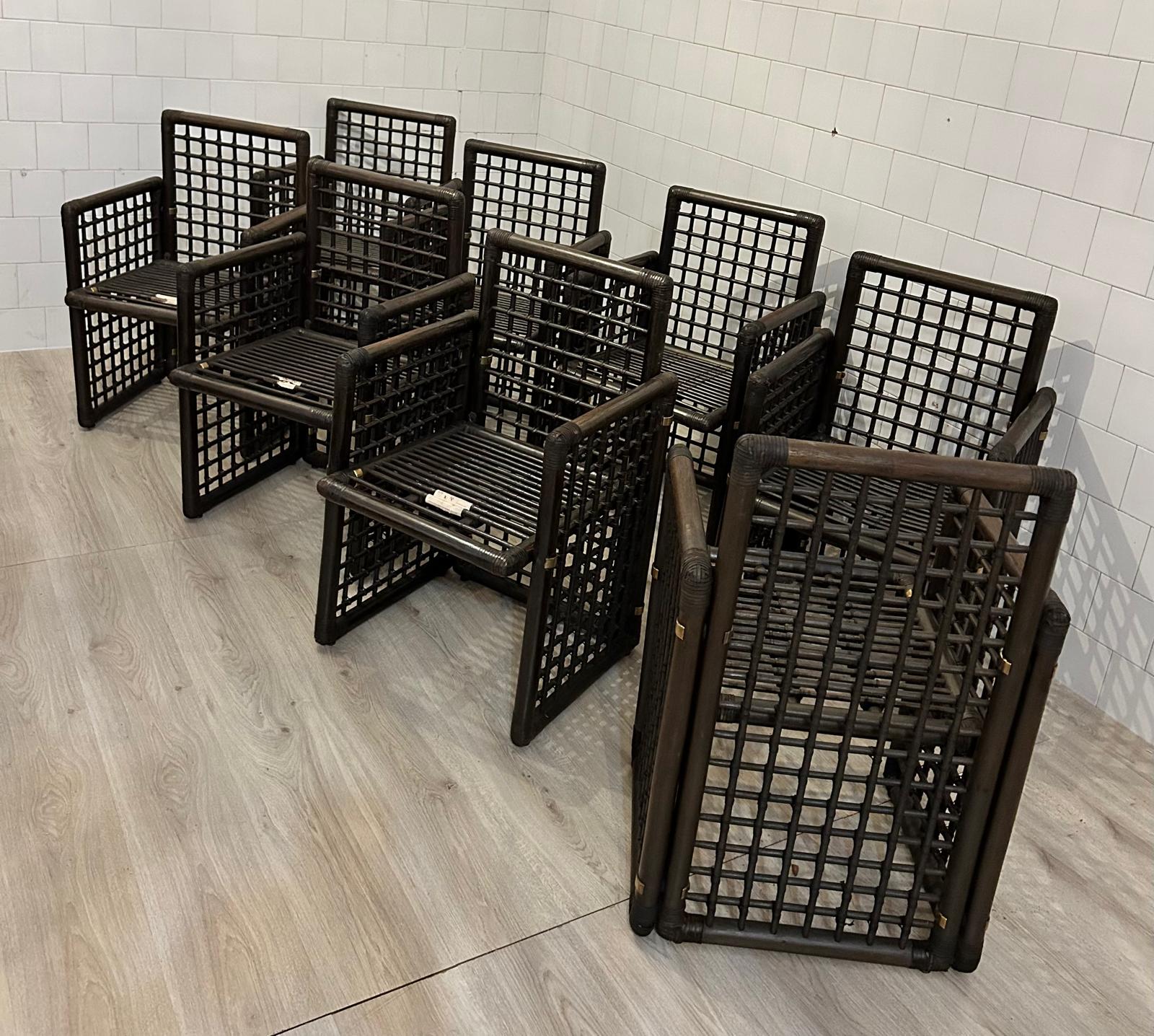 Set Eight Chairs , Mod. “Basilian” Design By Tobia Scarpa Prod. B&b Max Alto Italy, 1970 