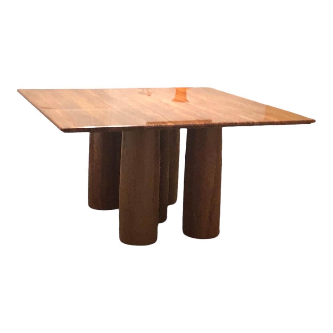 Mario Belinni "Il Colonnato" table for Cassina, Red Persian Travertin, 1977