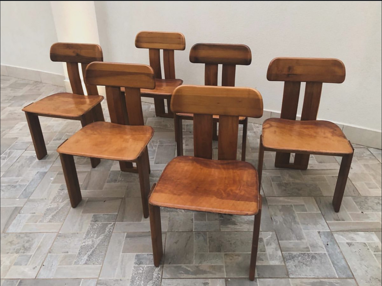 Set Six Sculptural 'Sapporo' Dining Chairs Design By Mario Marenco for Mobilgirgi, Italy 1970s