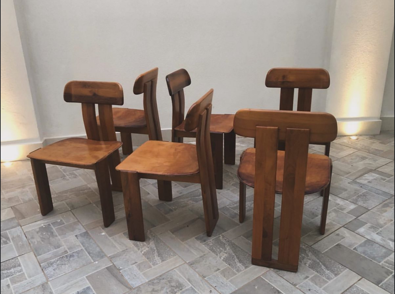 Set Six Sculptural 'Sapporo' Dining Chairs Design By Mario Marenco for Mobilgirgi, Italy 1970s