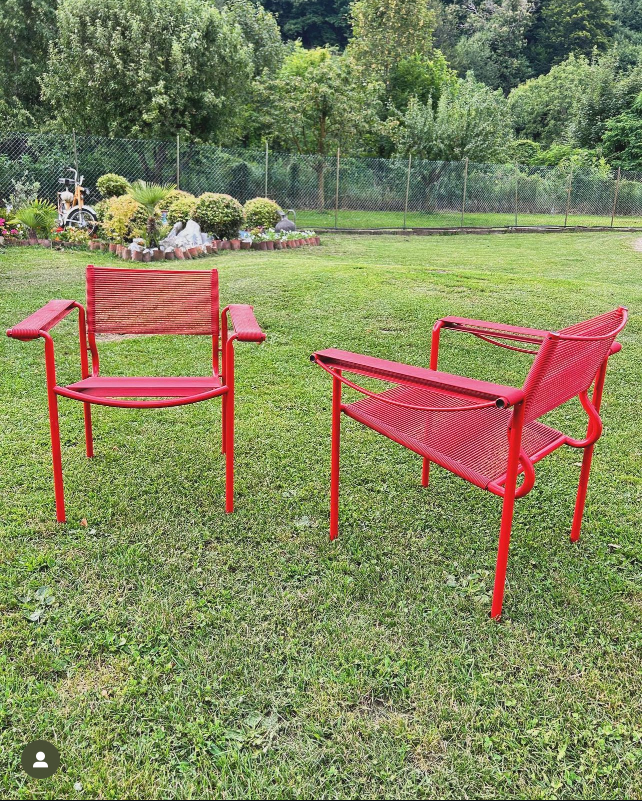 Pair Postmodern "Spaghetti " Armchairs Alias Mod 109 Giandomenico Belotti Design Prod. Alias