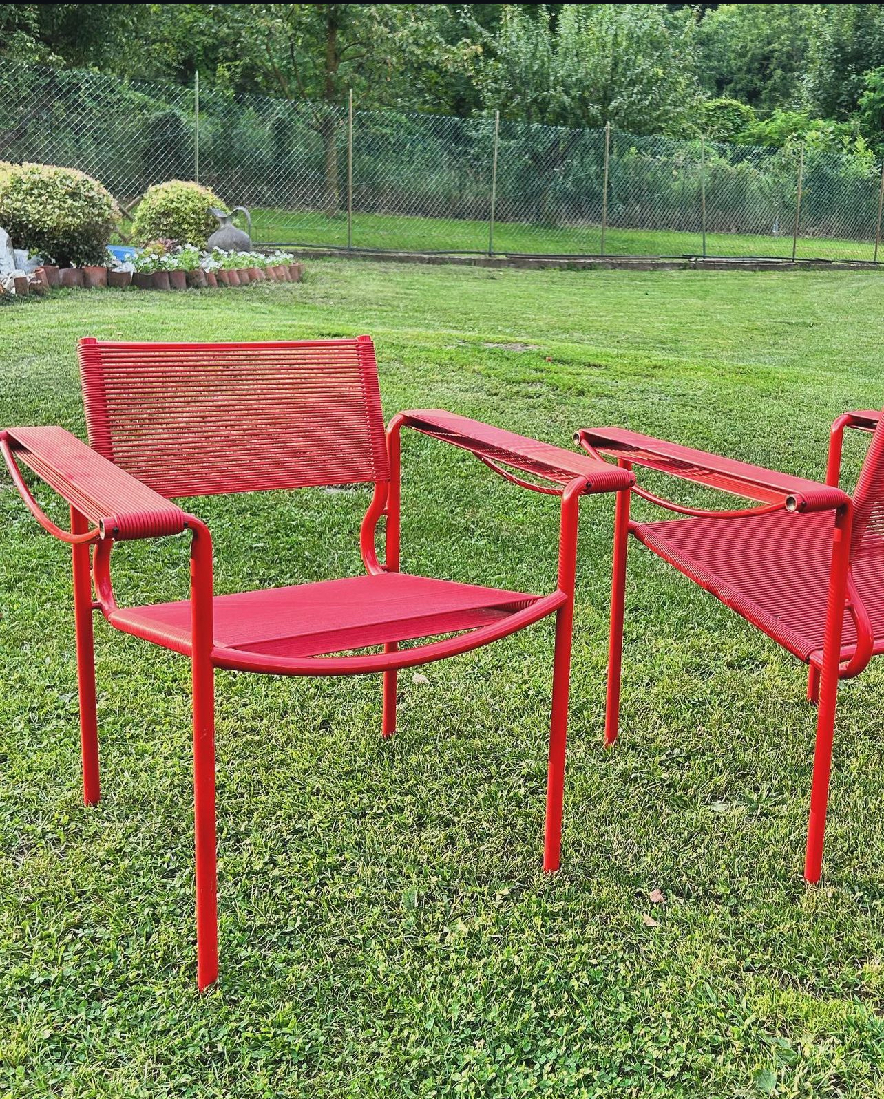 Pair Postmodern "Spaghetti " Armchairs Alias Mod 109 Giandomenico Belotti Design Prod. Alias