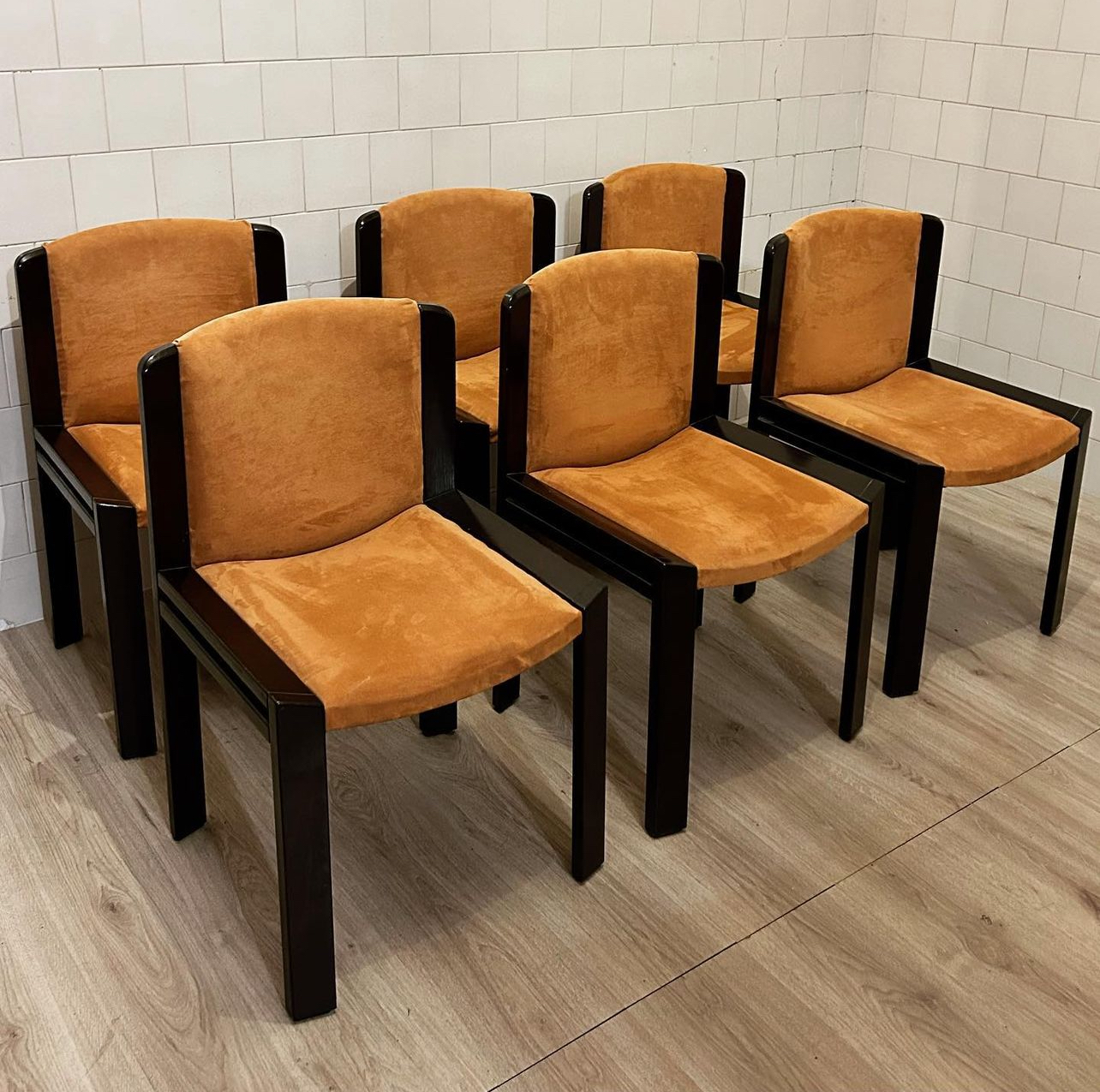 Joe Colombo Set Six Chairs Mod "300" Pozzi, Italy, 1966