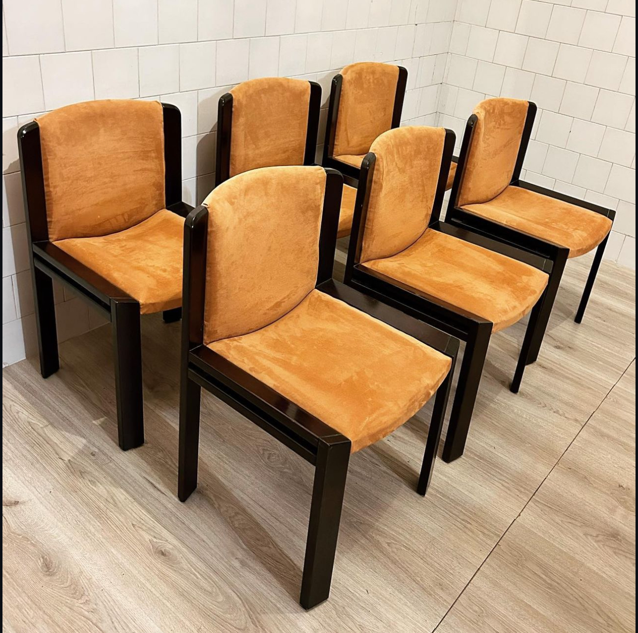 Joe Colombo Set Six Chairs Mod "300" Pozzi, Italy, 1966
