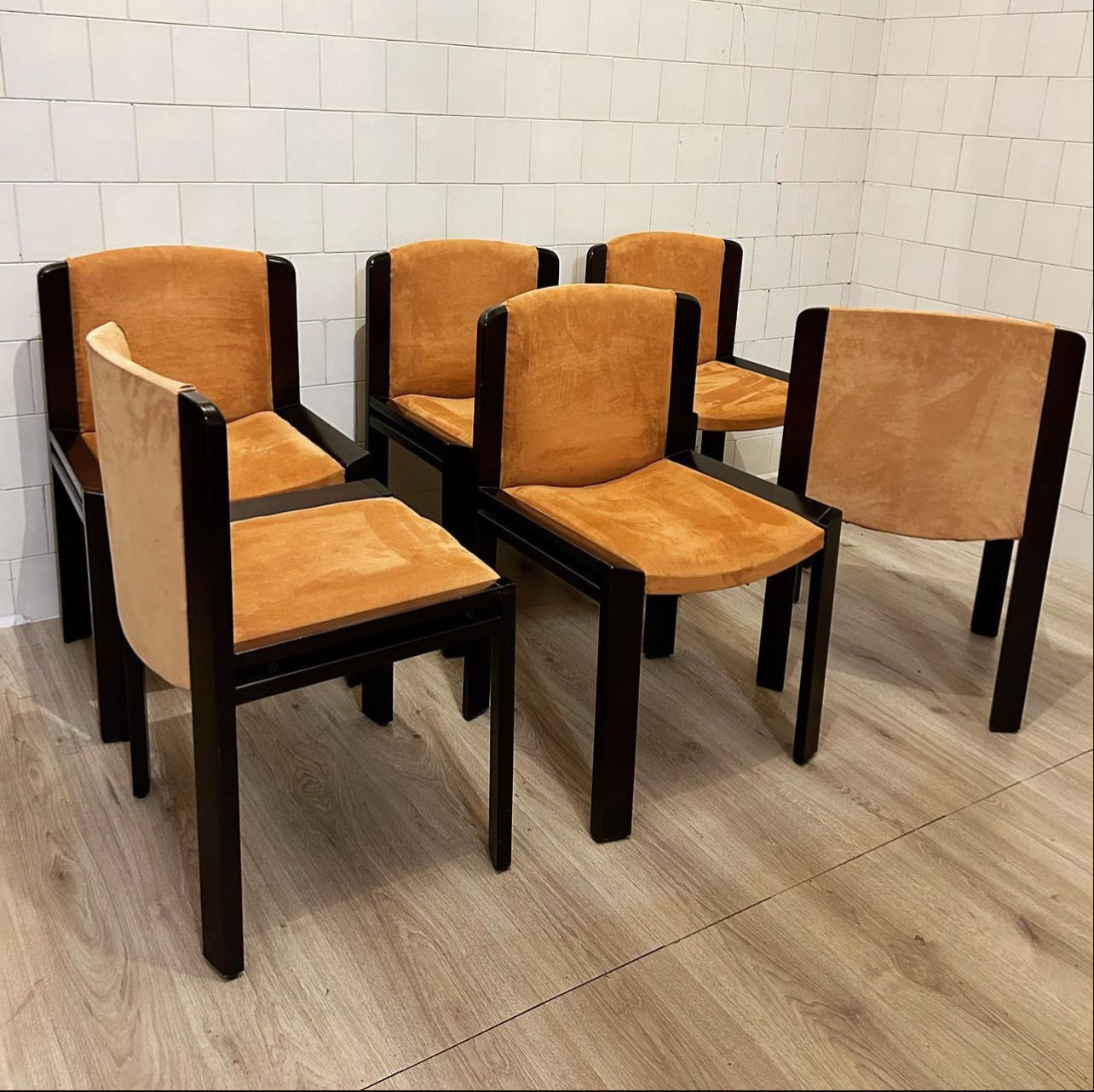 Joe Colombo Set Six Chairs Mod "300" Pozzi, Italy, 1966