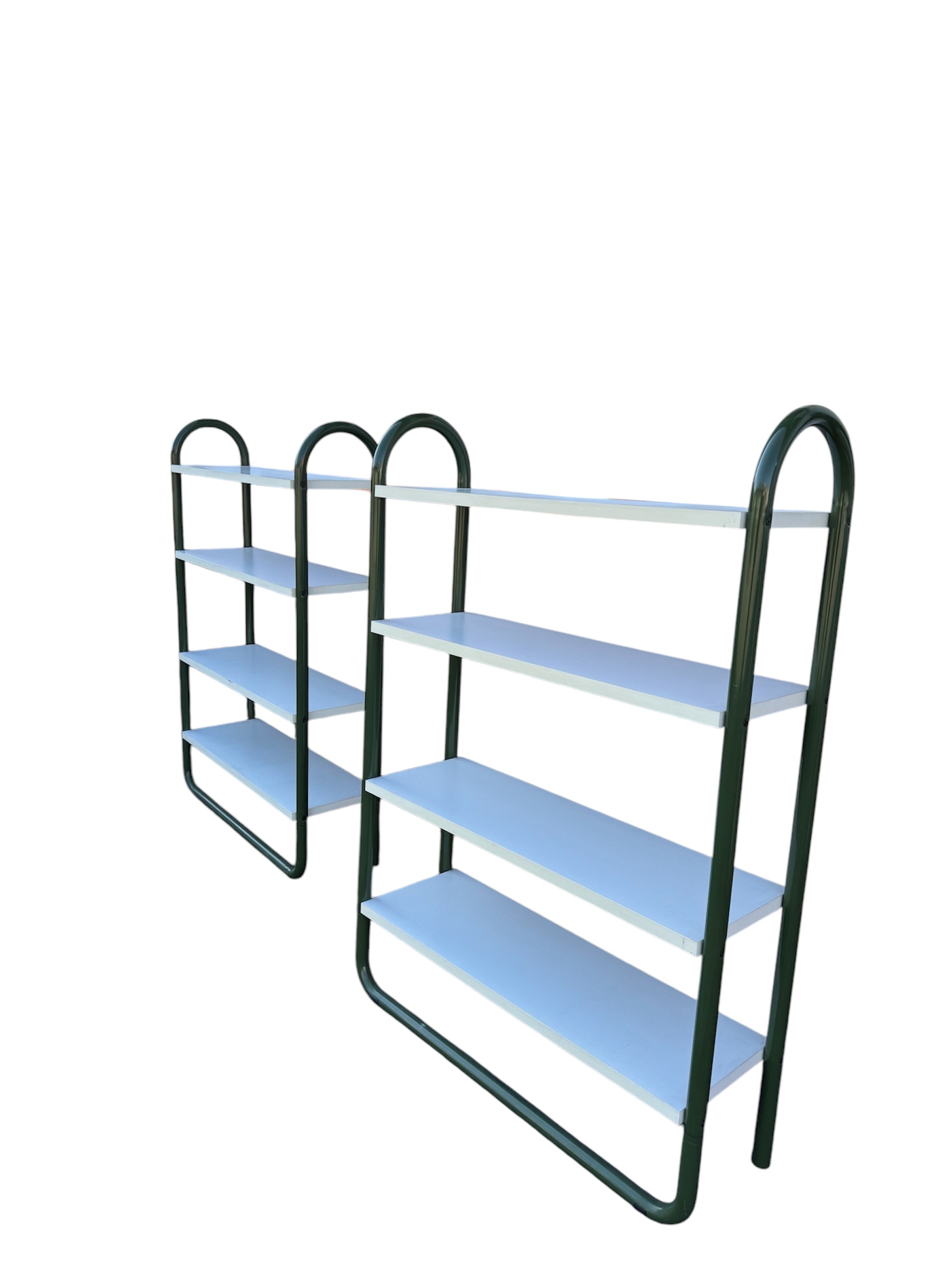 Pair Of Vintage Tubular Bookcase Green, 1970 