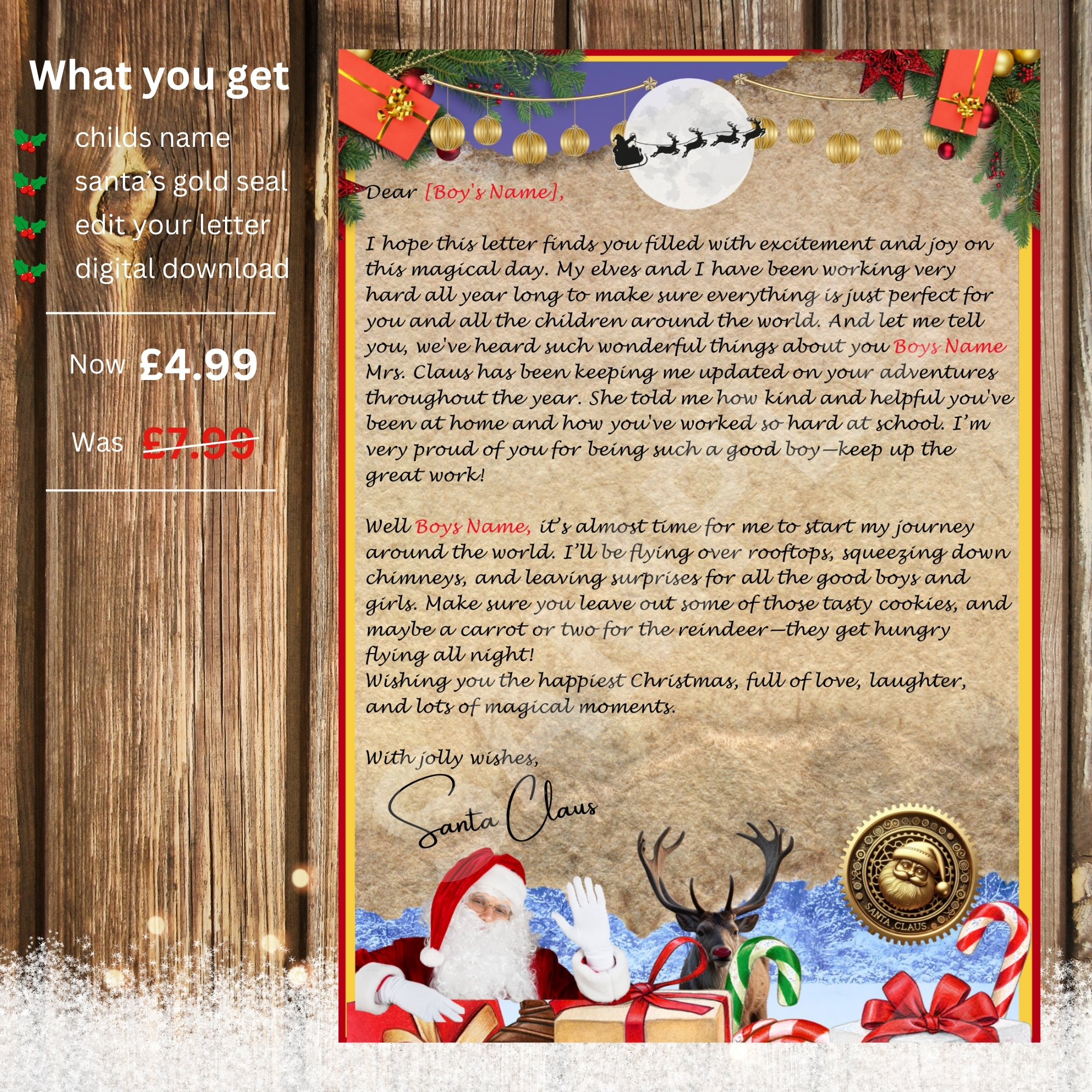 personalized letter from Santa Claus (Boy)