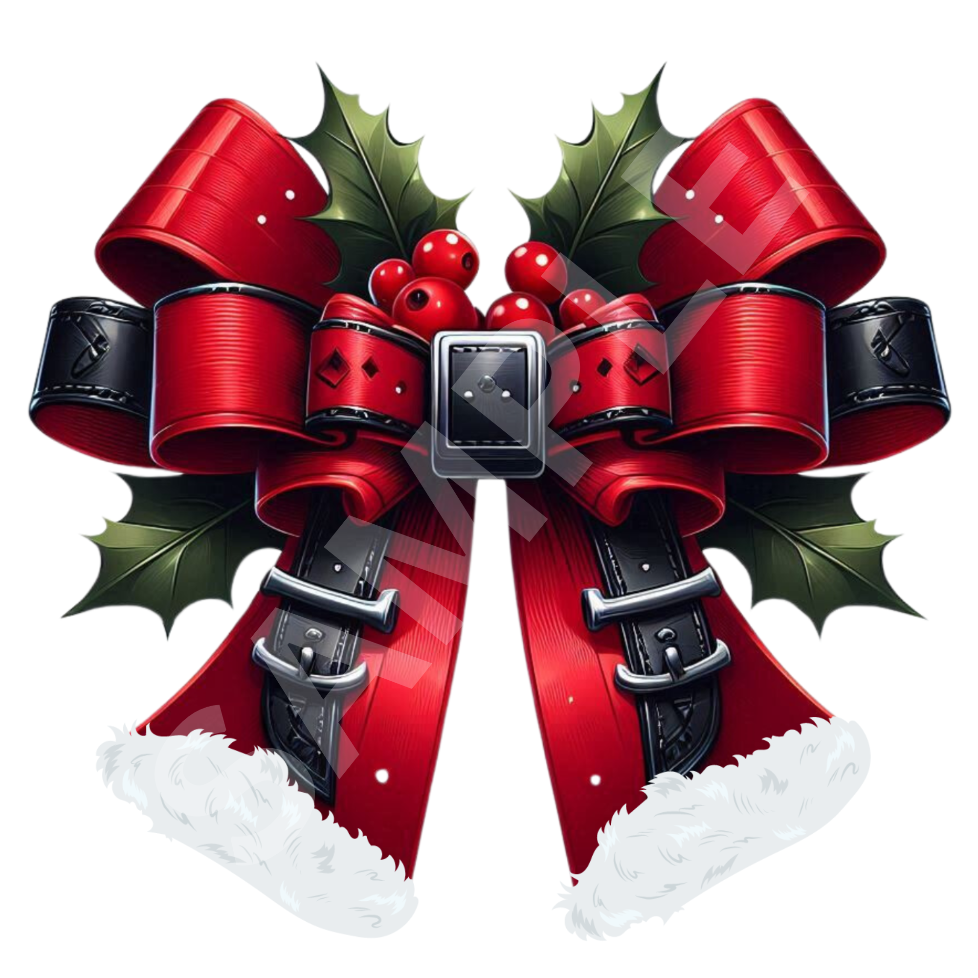Christmas Santa Bow PNGs  T-Shirt Designs.