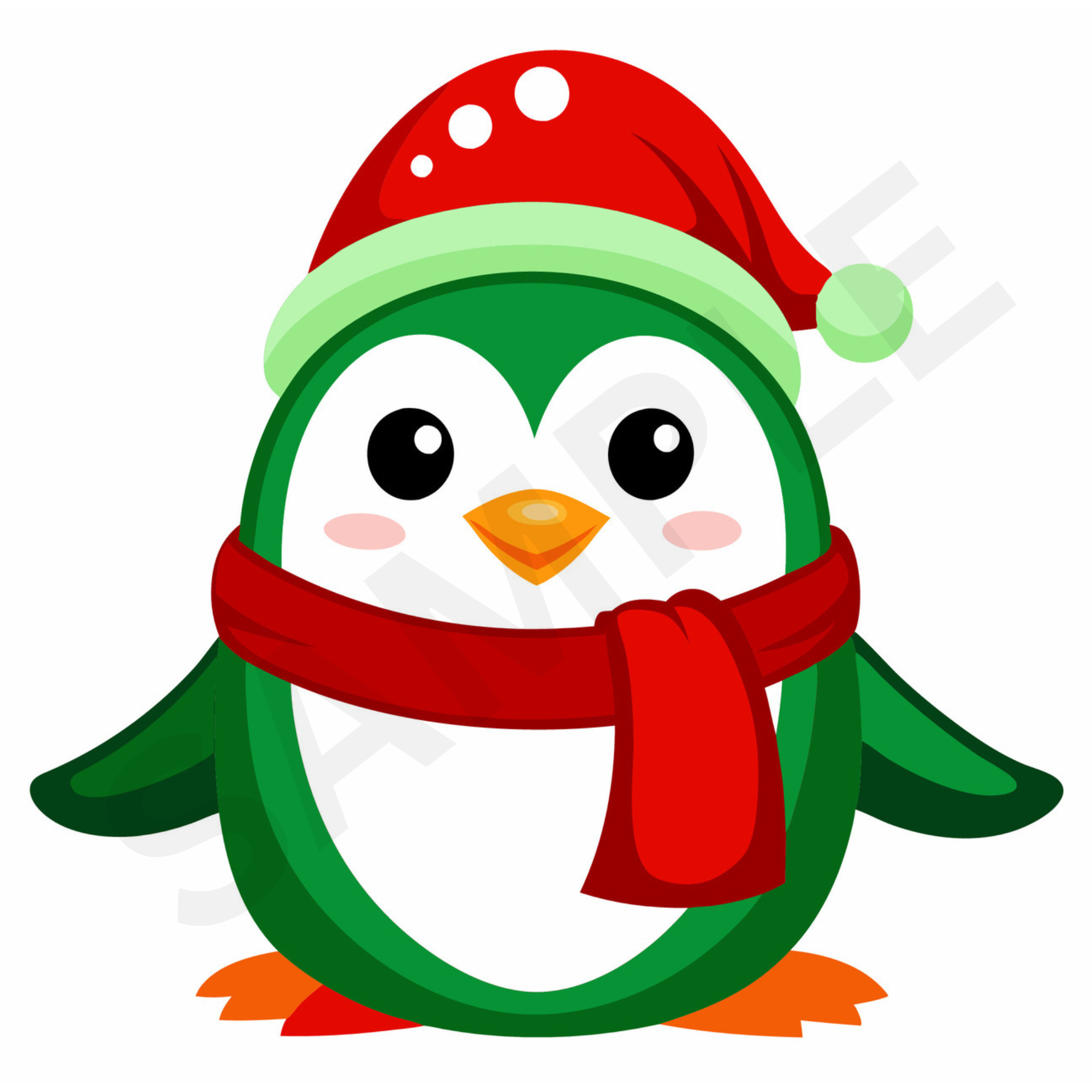 Christmas Penguin PNGs T-Shirt Designs.