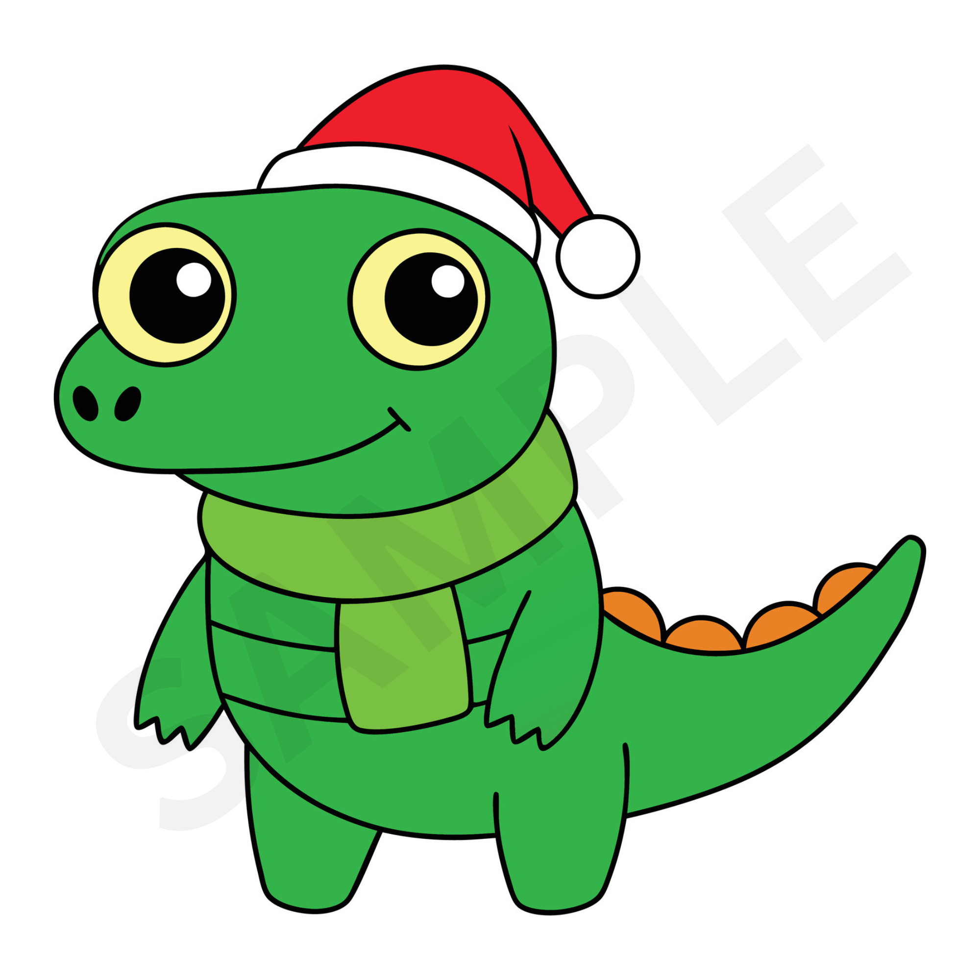 Christmas Crocodile PNGs T-Shirt Designs.