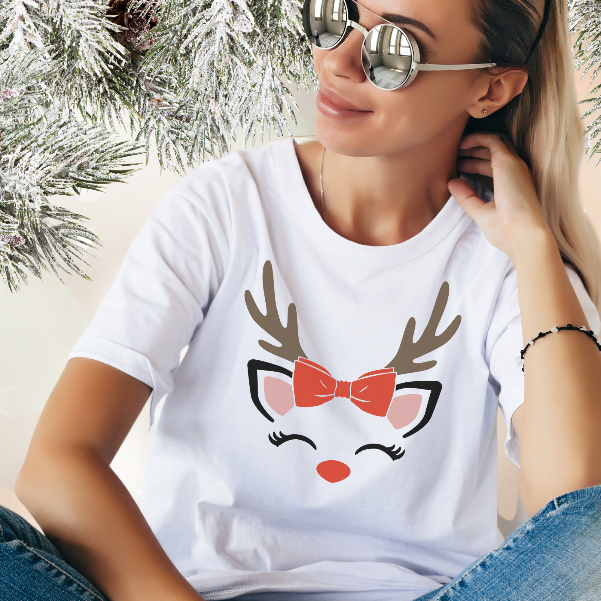 Christmas Antlers PNGs T-Shirt Designs.