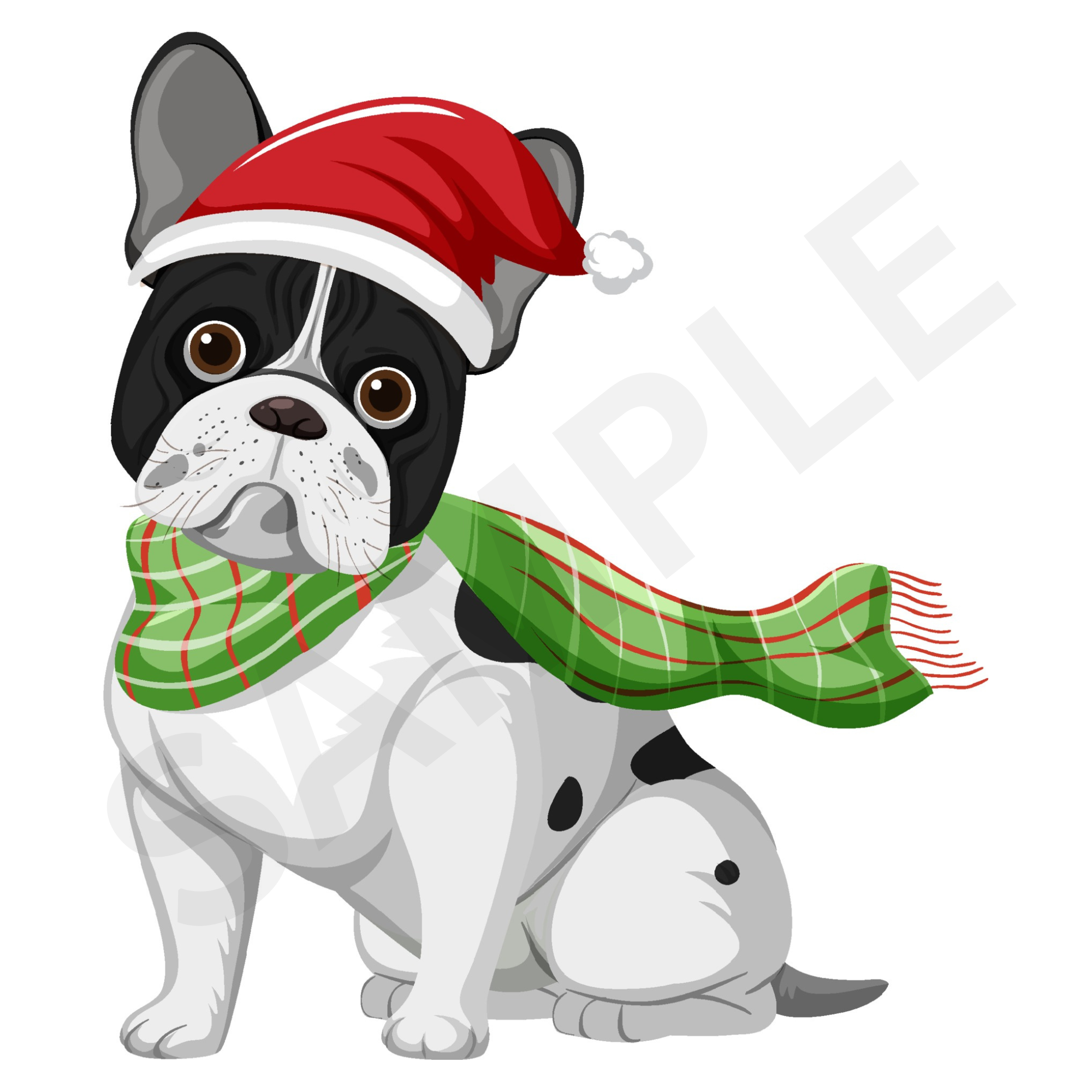 Christmas Bulldog PNGs T-Shirt Designs.