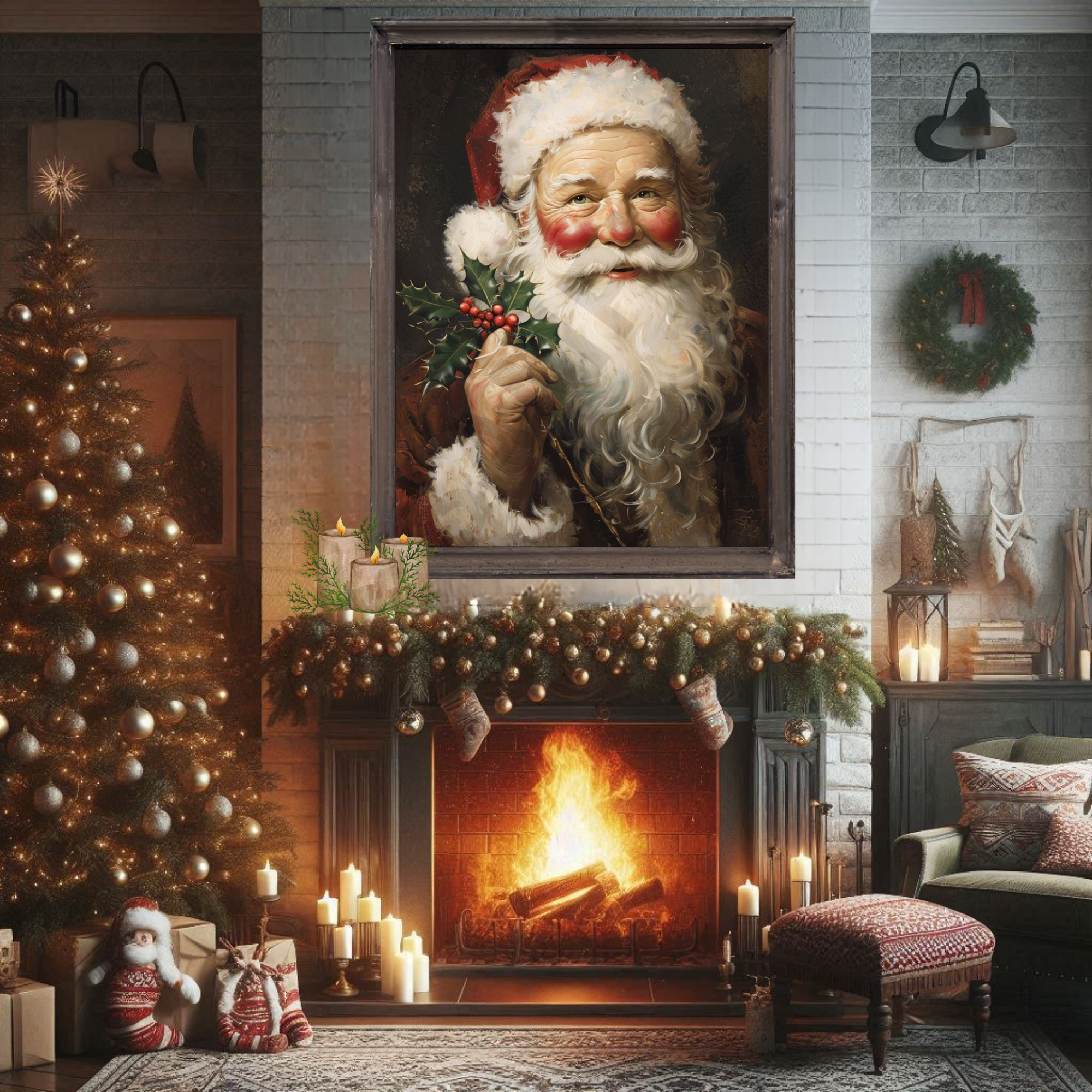 Vintage Santa Christmas Art