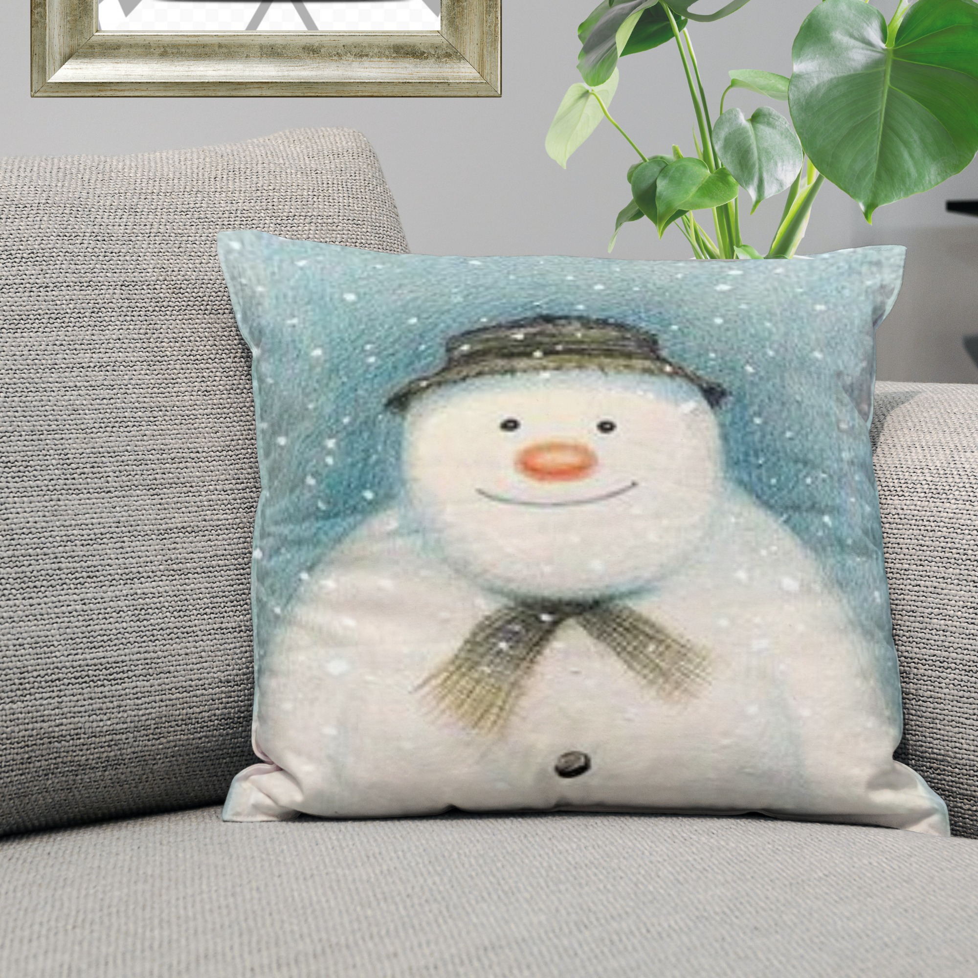 The Christmas Snowman Cushion