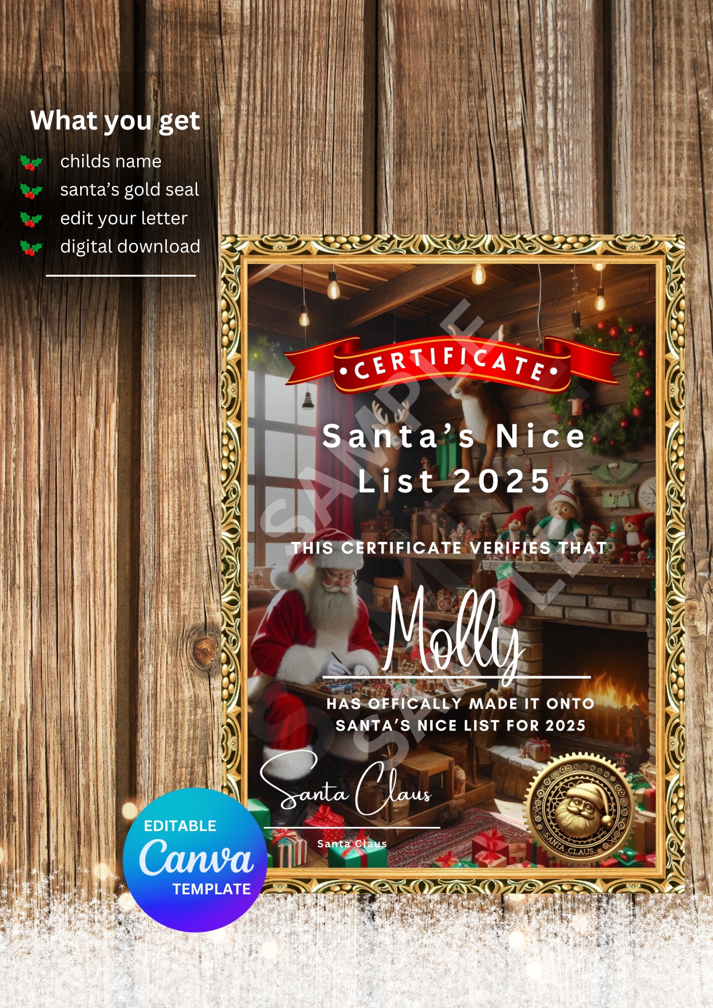 personalized Santa's Nice List Certificate